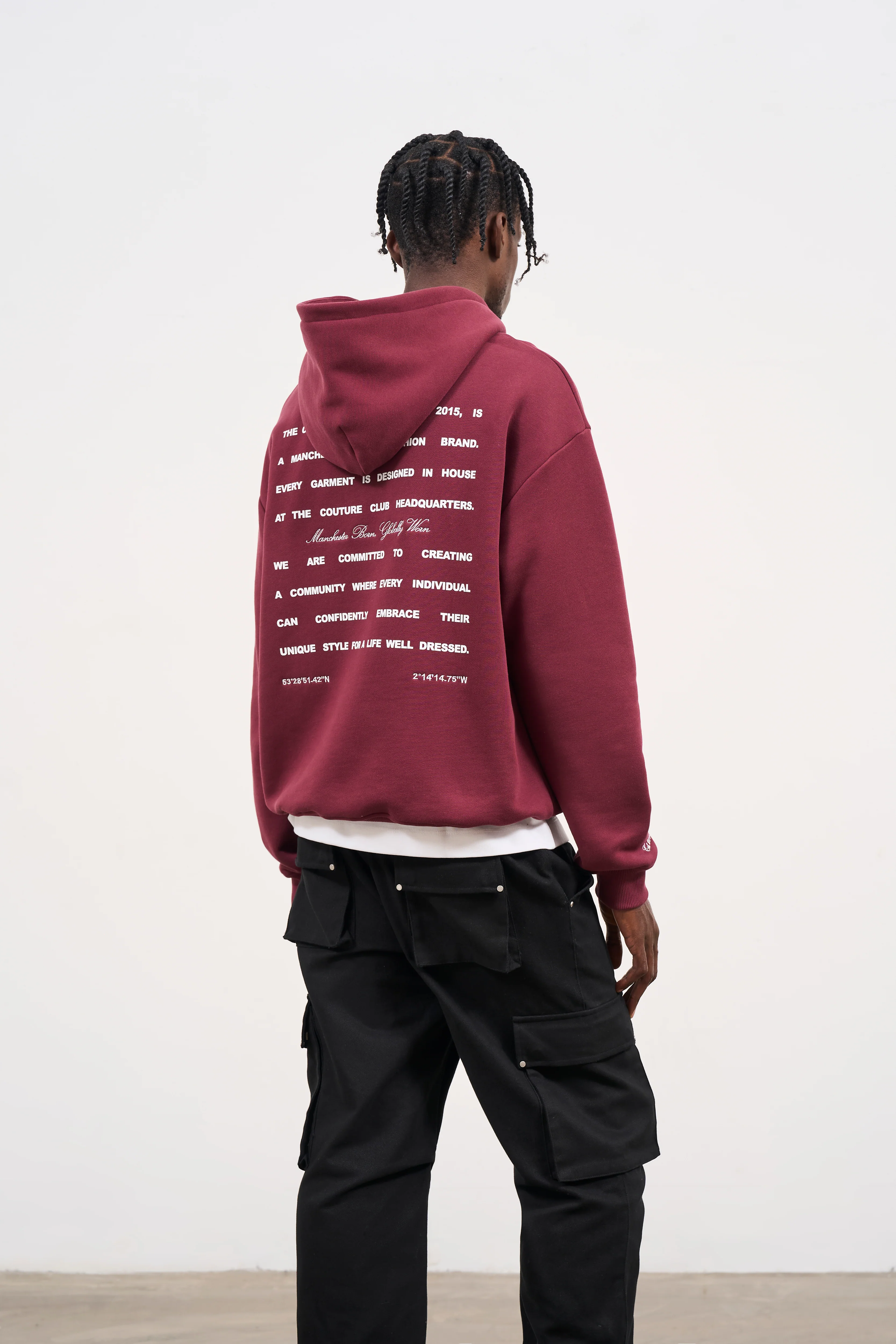 MISSION STATEMENT RELAXED HOODIE - BURGUNDY - Image 5