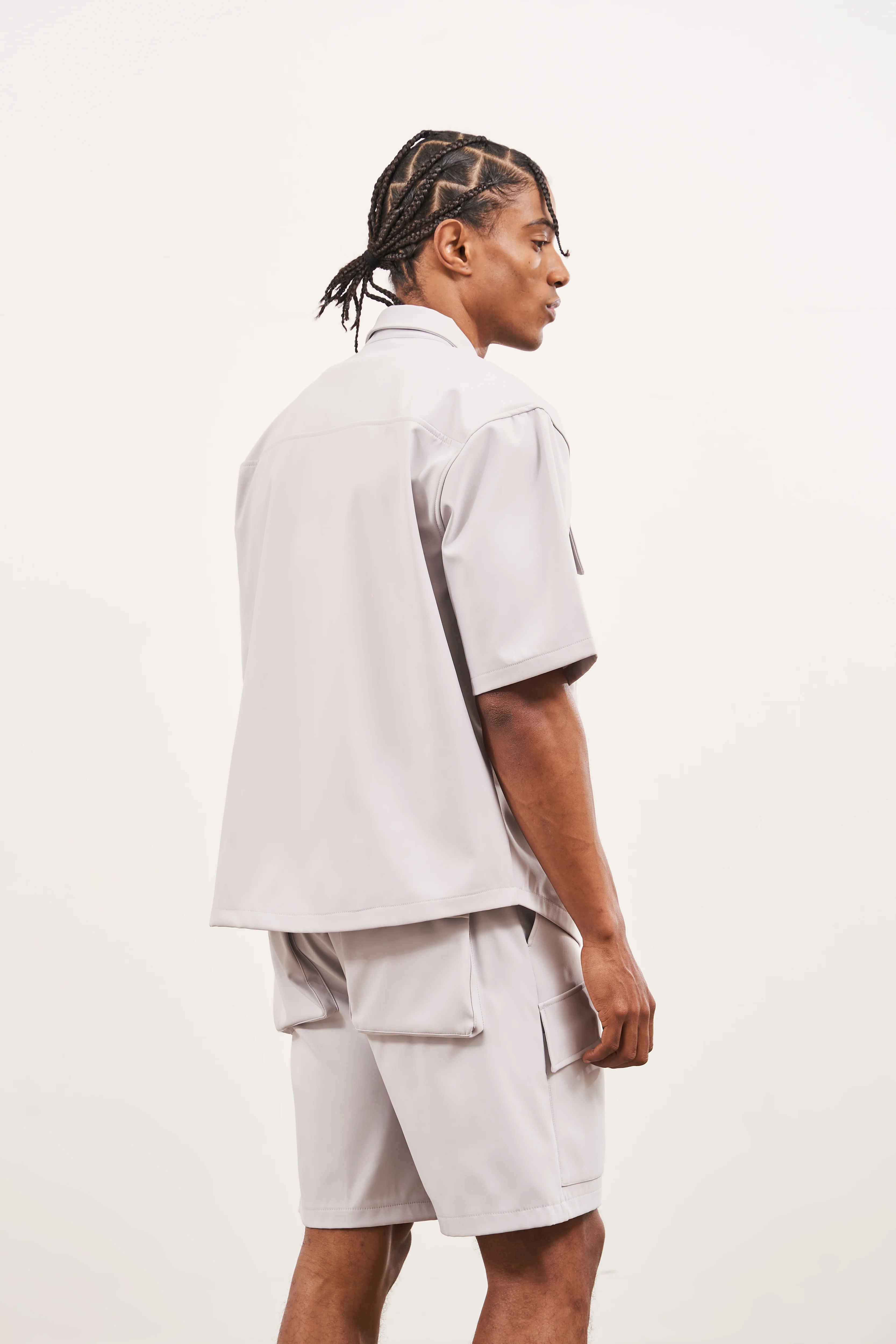 TECHNICAL HEAVYWEIGHT ZIP OVERSHIRT - GREY - Image 5