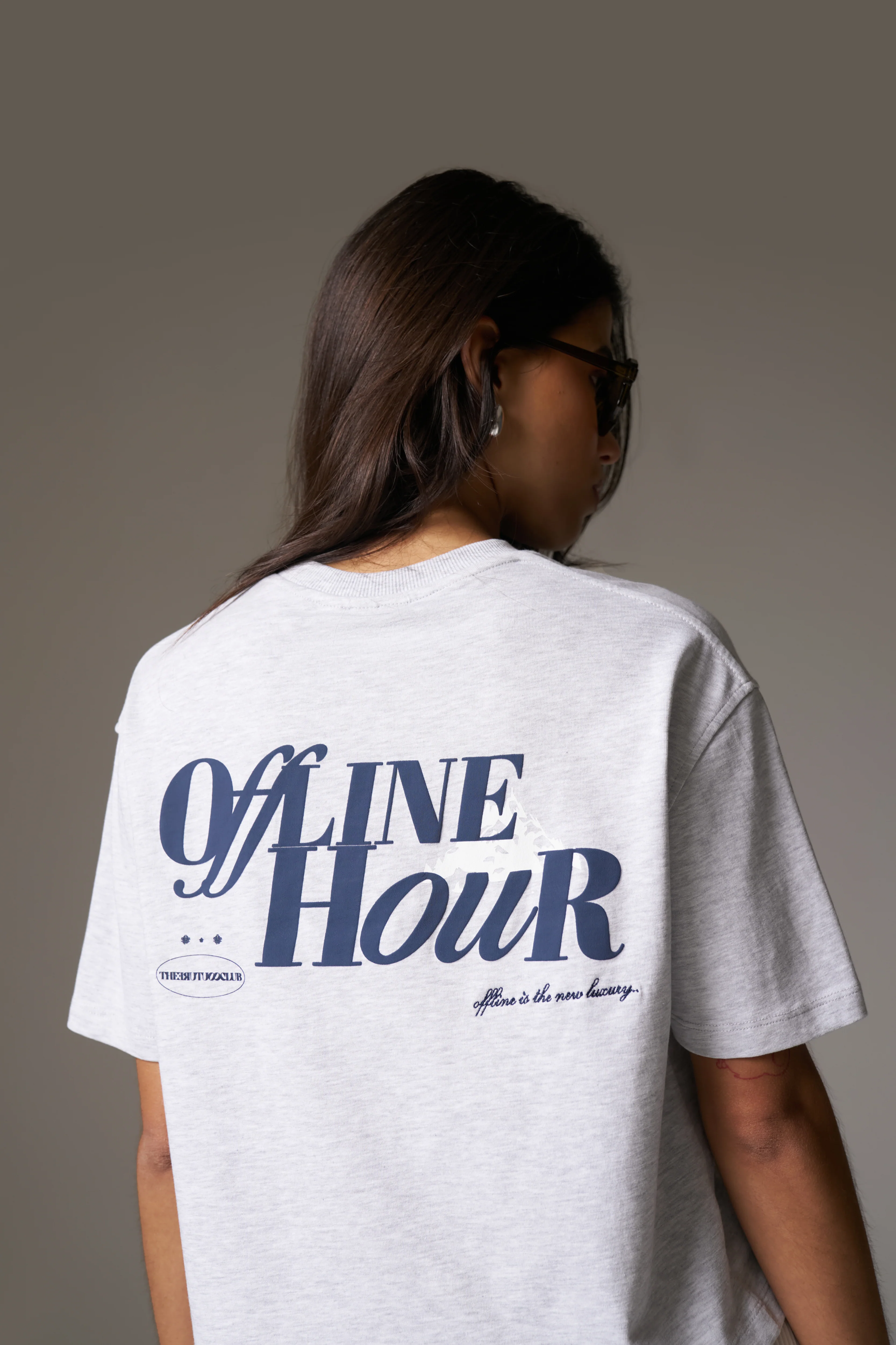 OFFLINE HOUR T-SHIRT - GREY MARL - Image 6