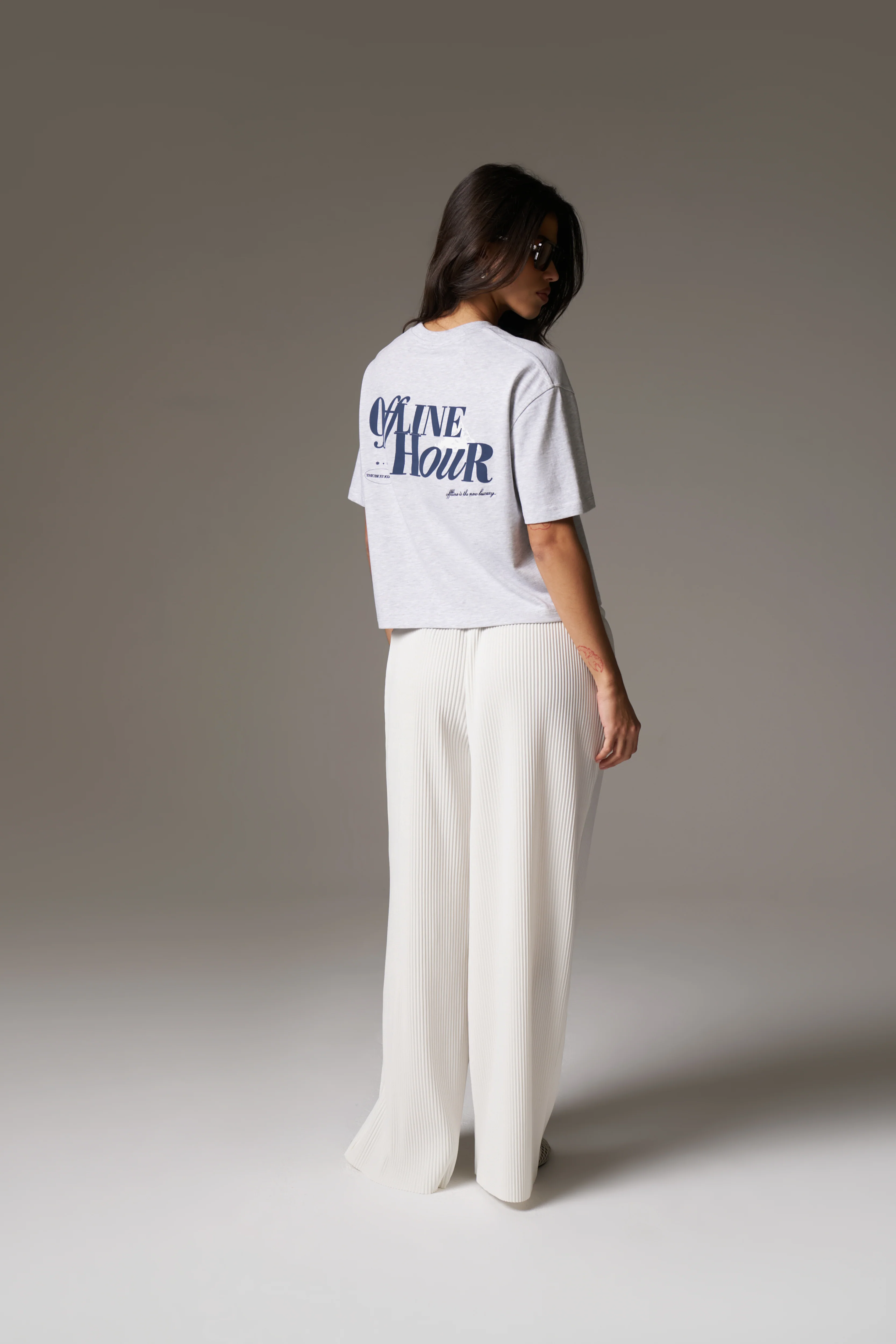 OFFLINE HOUR T-SHIRT - GREY MARL - Image 7
