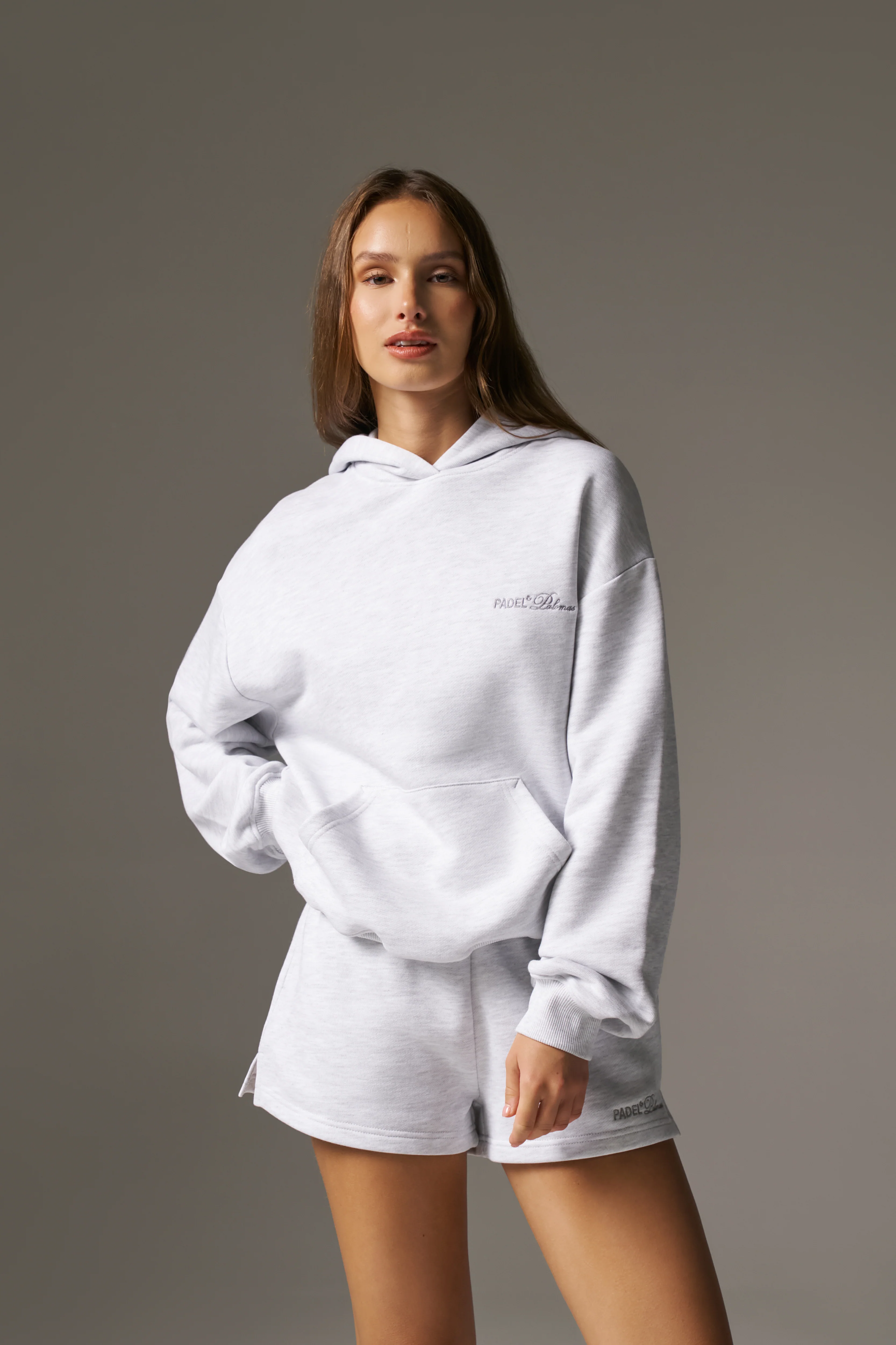 PADEL & PALOMAS OVERSIZED HOODIE - GREY MARL - Image 4