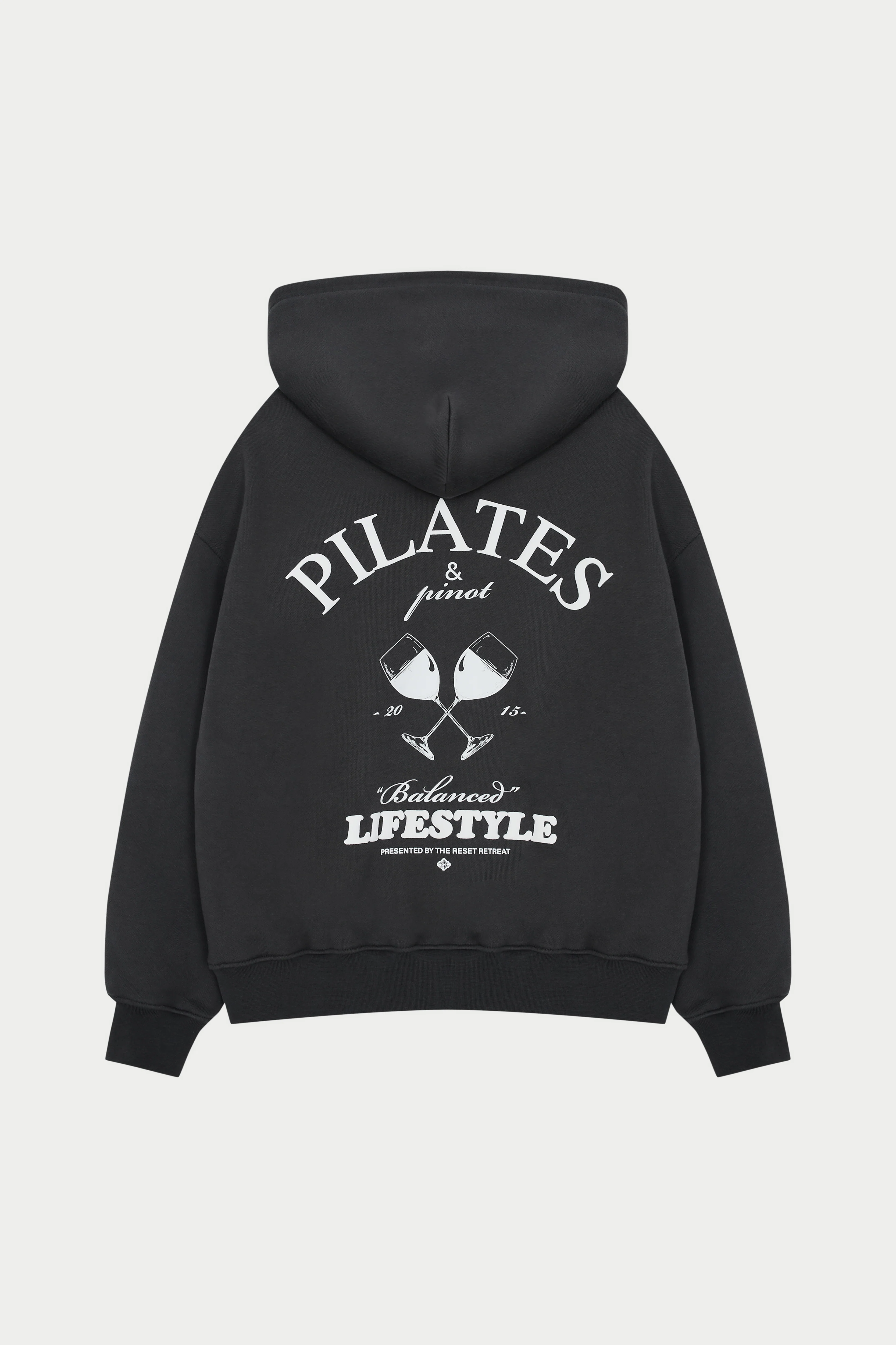 PILATES & PINOT OVERSIZED HOODIE - MIDNIGHT GREY - Image 6