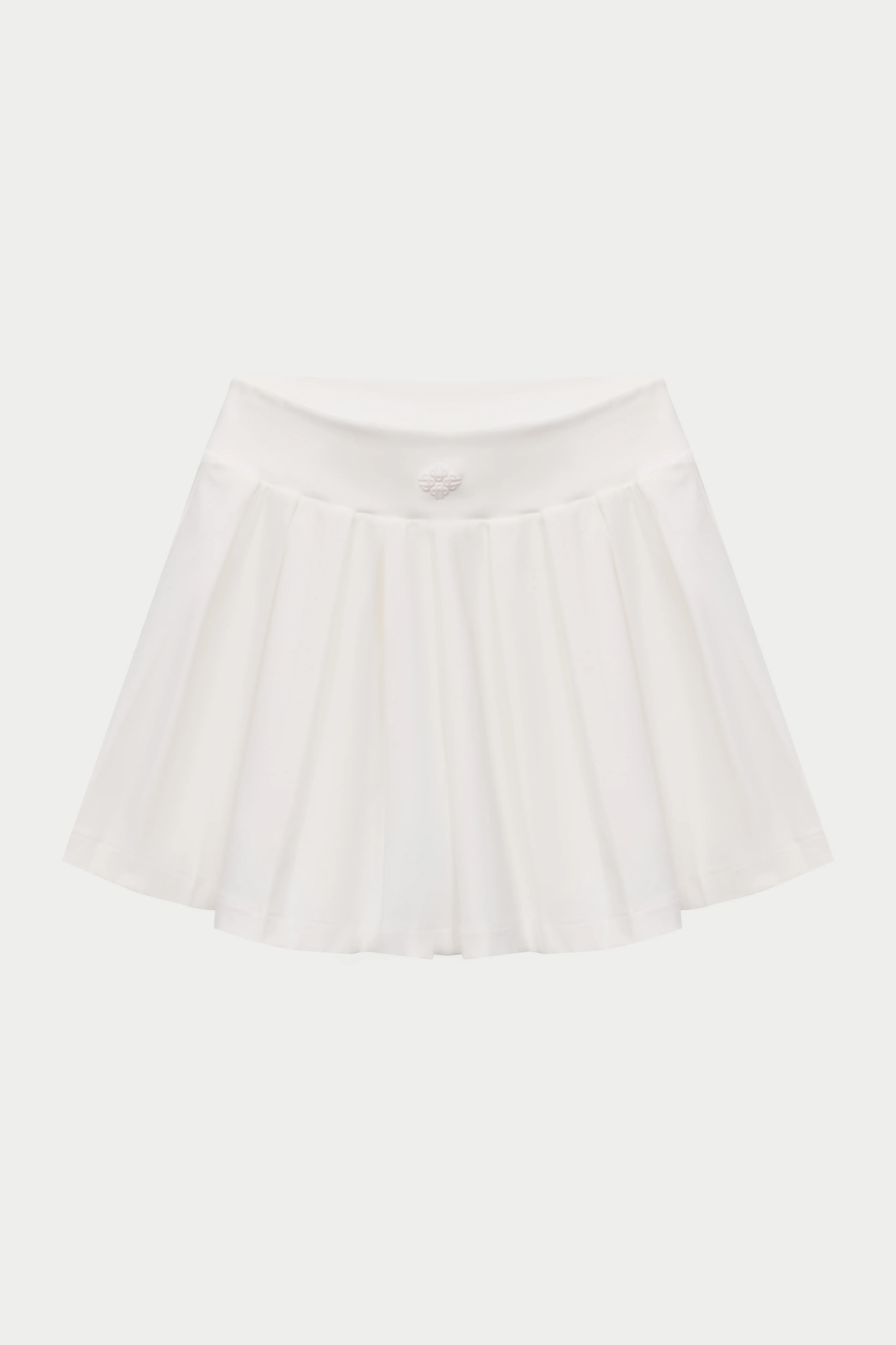 PLEATED SCULPTING STRETCH MINI SKORT - WHITE - Image 12