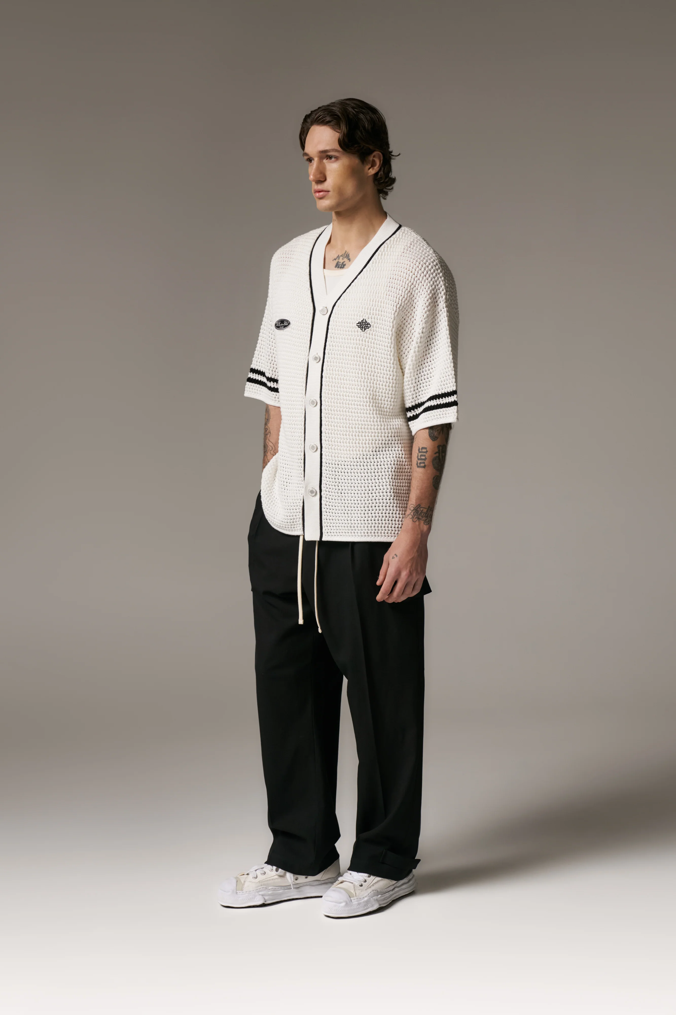 PLEATED WIDE LEG TROUSER - BLACK - Image 7