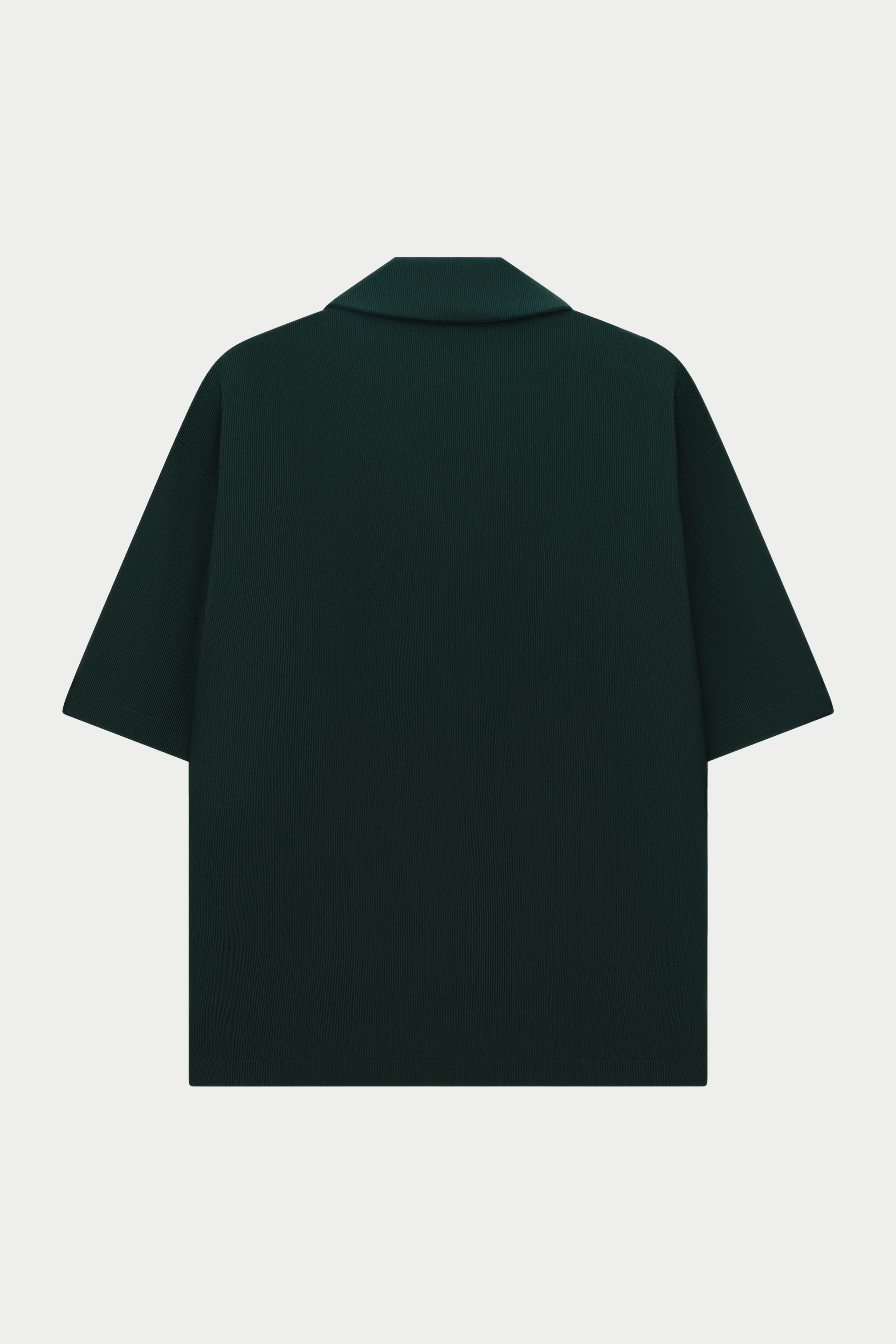RIB BUTTON THROUGH SHIRT - GREEN - Image 8