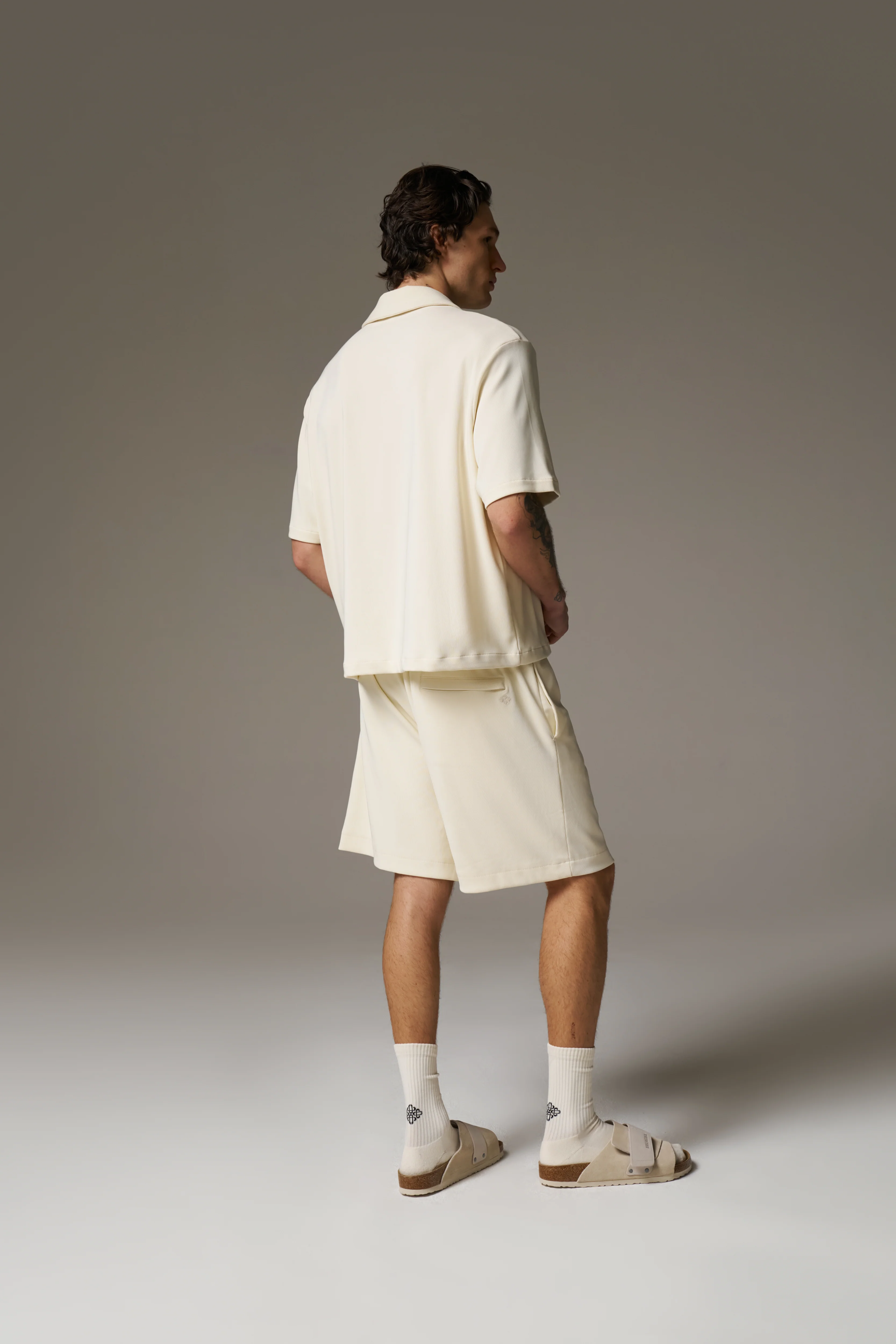 RIB BUTTON THROUGH SHIRT - OFF WHITE - Image 8