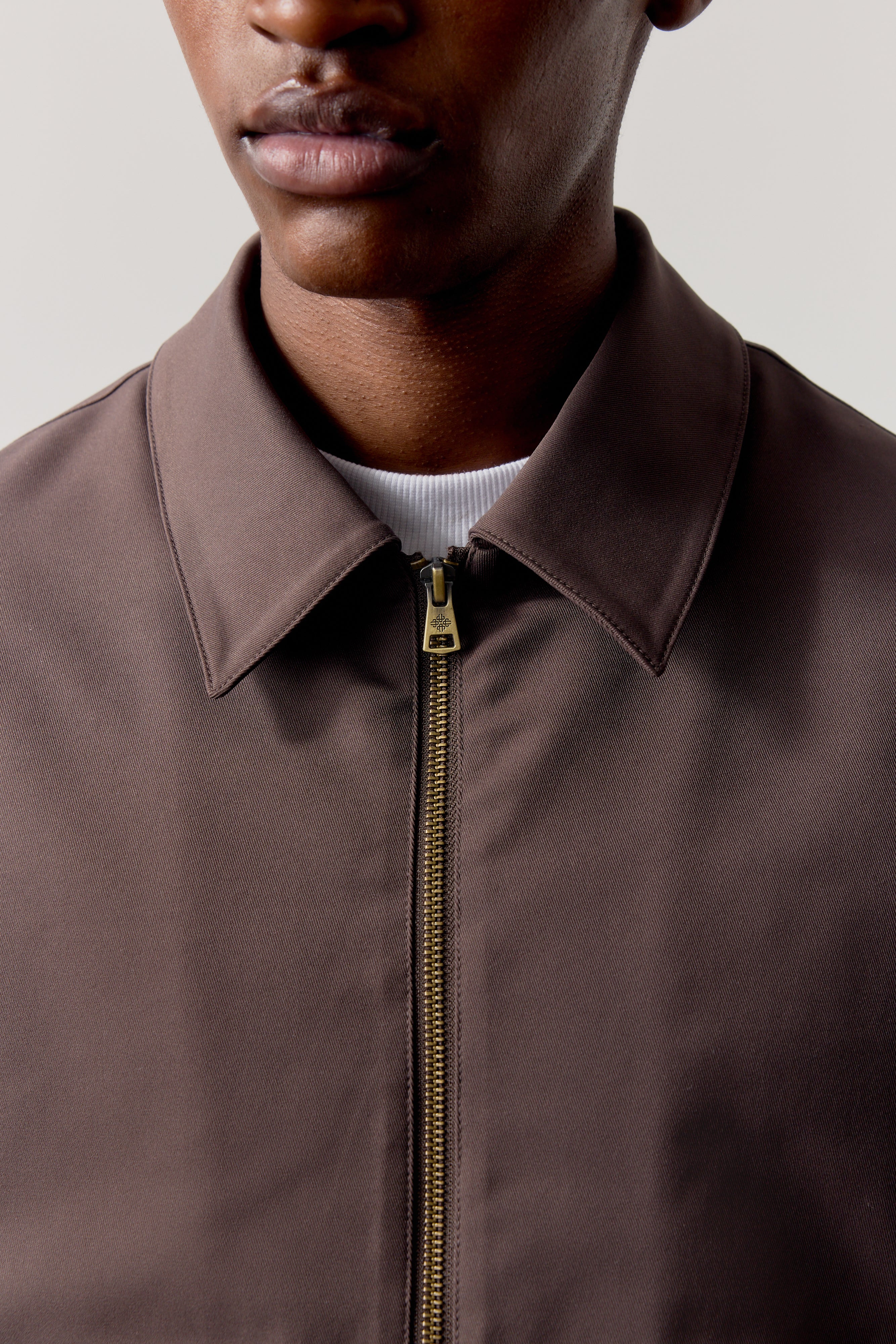RUCHED HARRINGTON JACKET - BROWN - Image 5