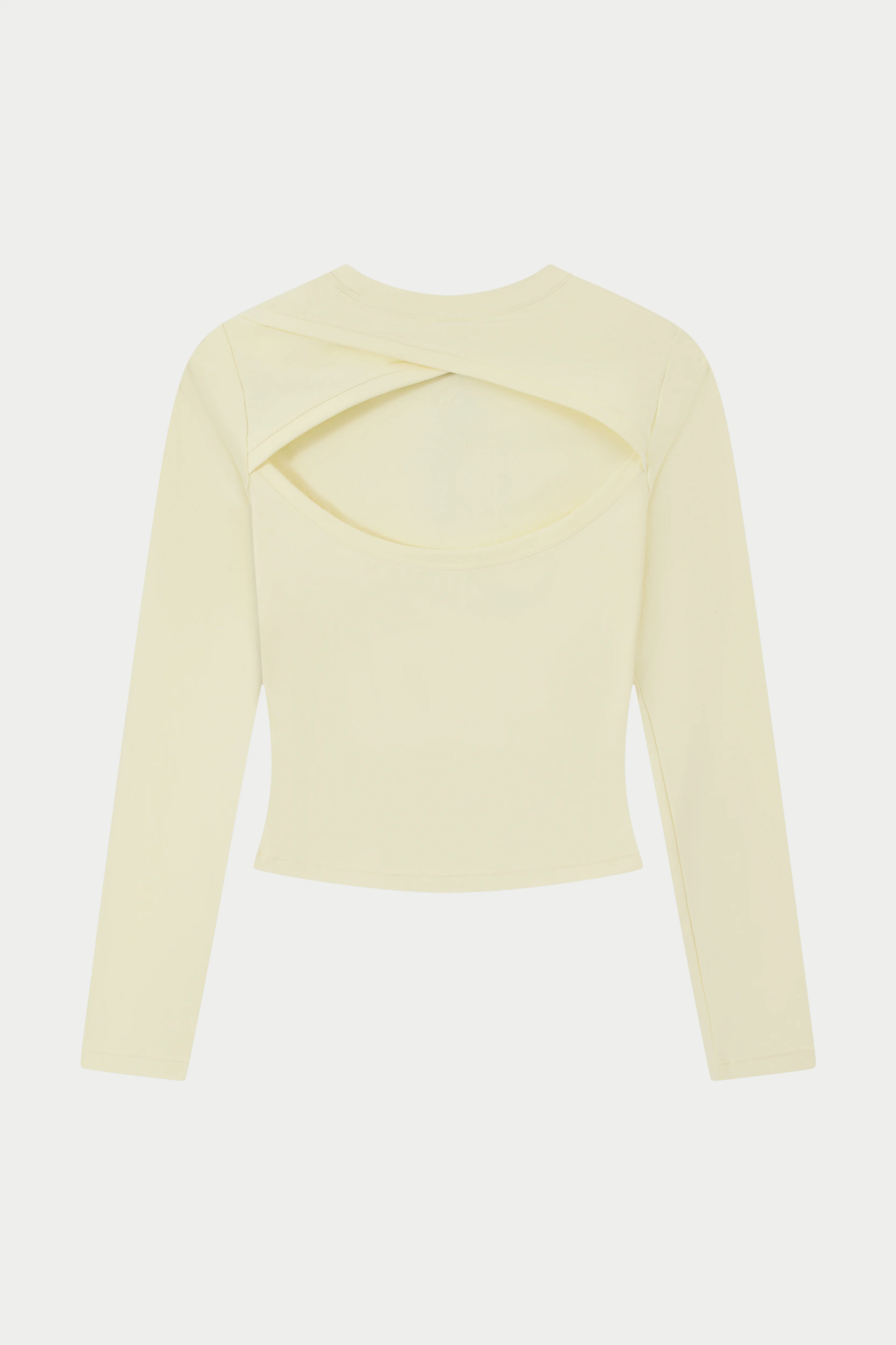 SCULPTING STRETCH CROSSOVER BACK LONG SLEEVE TOP - YELLOW - Image 7