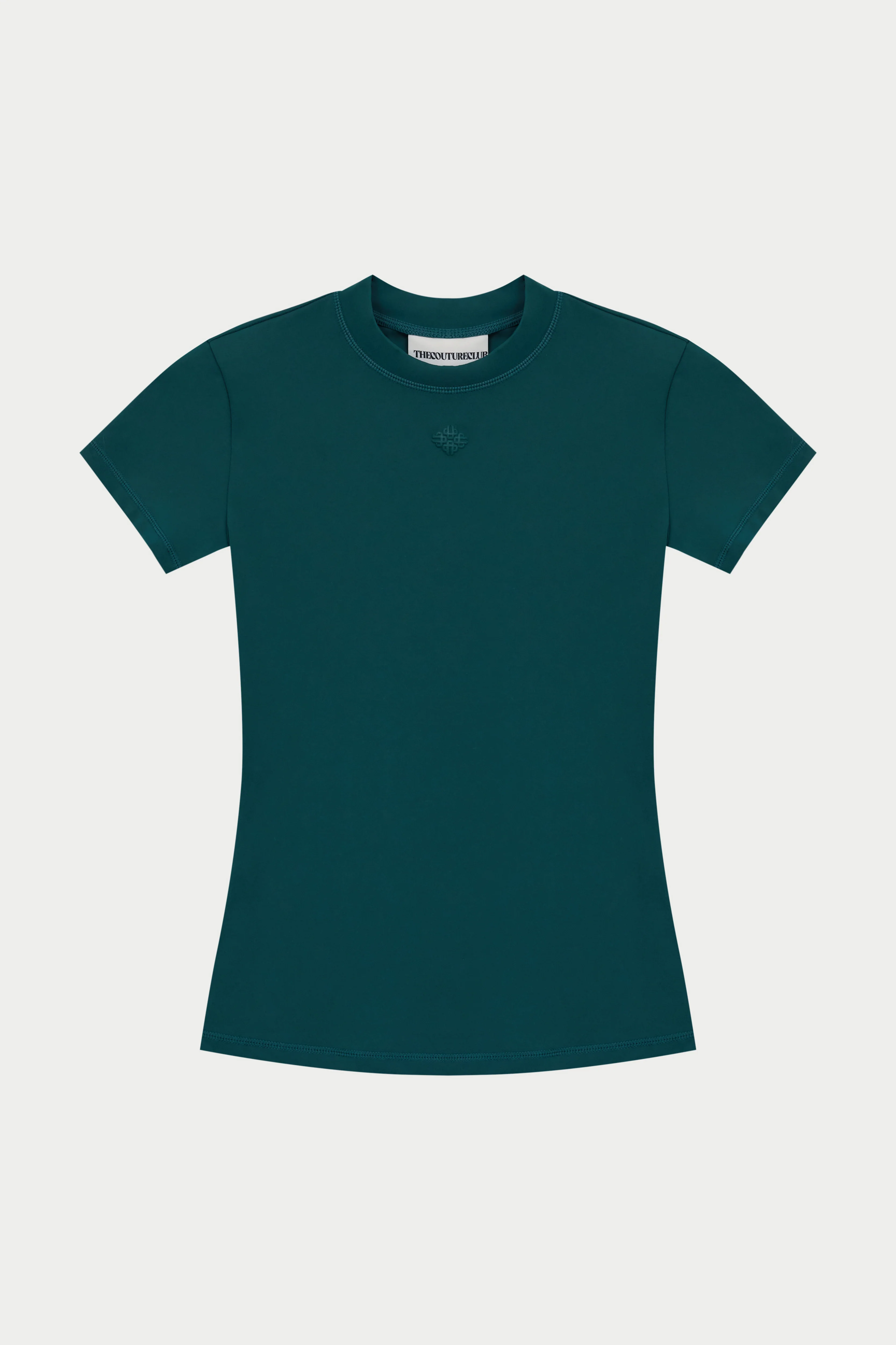 SCULPTING STRETCH EMBLEM BABY TEE - FOREST GREEN