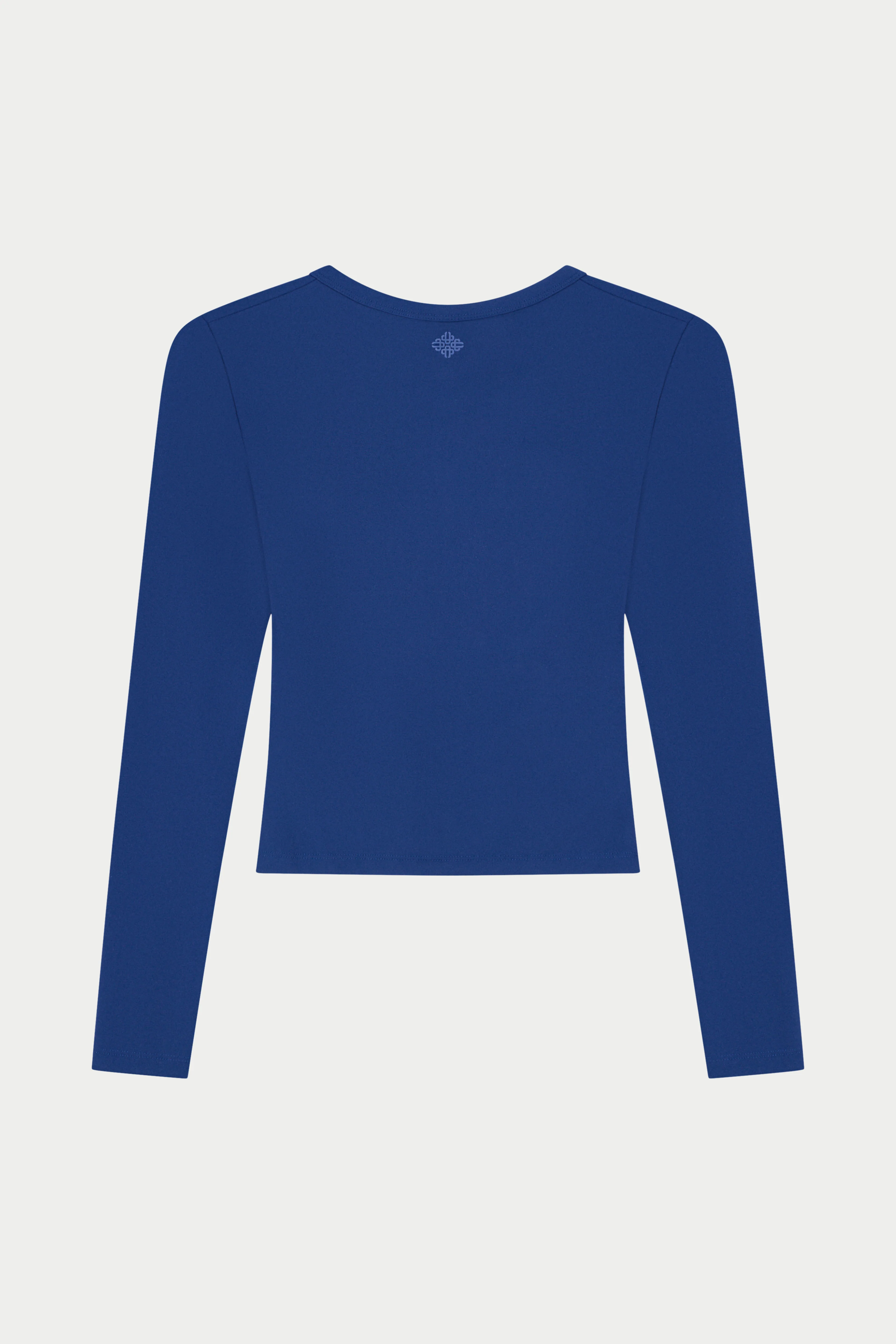 SCULPTING STRETCH SCOOP NECK LONG SLEEVE TOP - BLUE - Image 7
