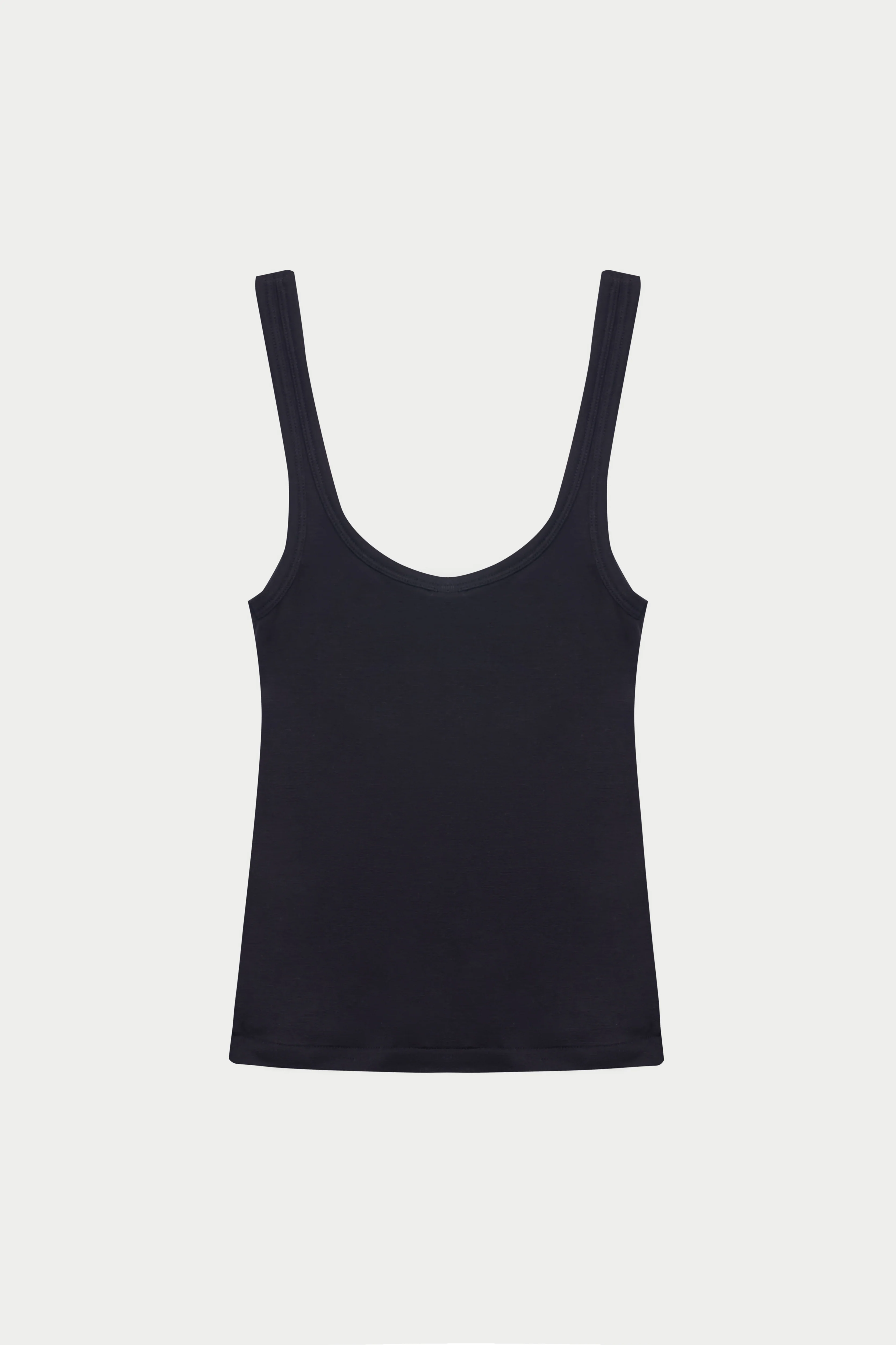 SLUB EMBLEM LABEL VEST TOP - BLACK - Image 11