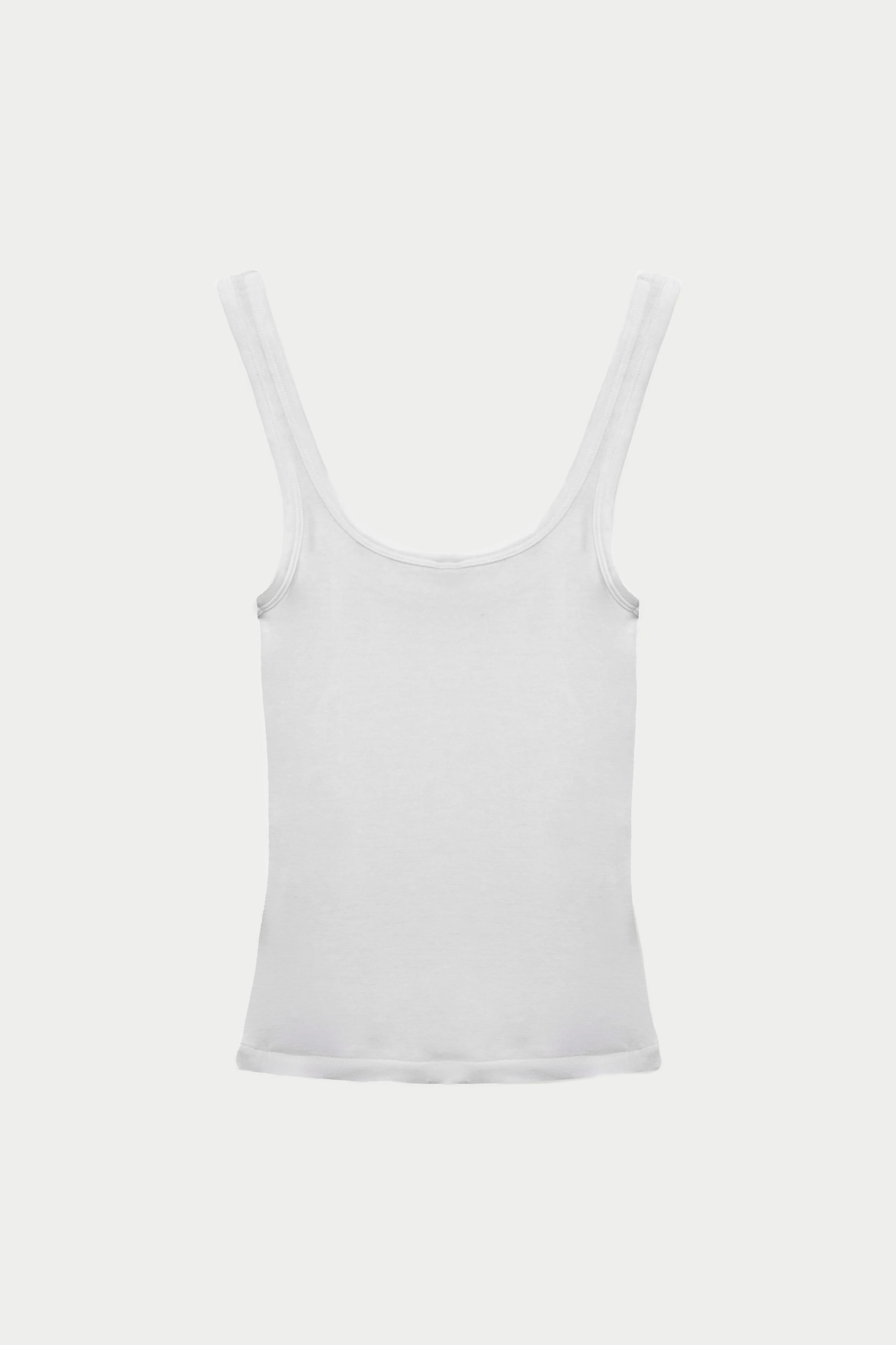 SLUB EMBLEM LABEL VEST TOP - WHITE - Image 11