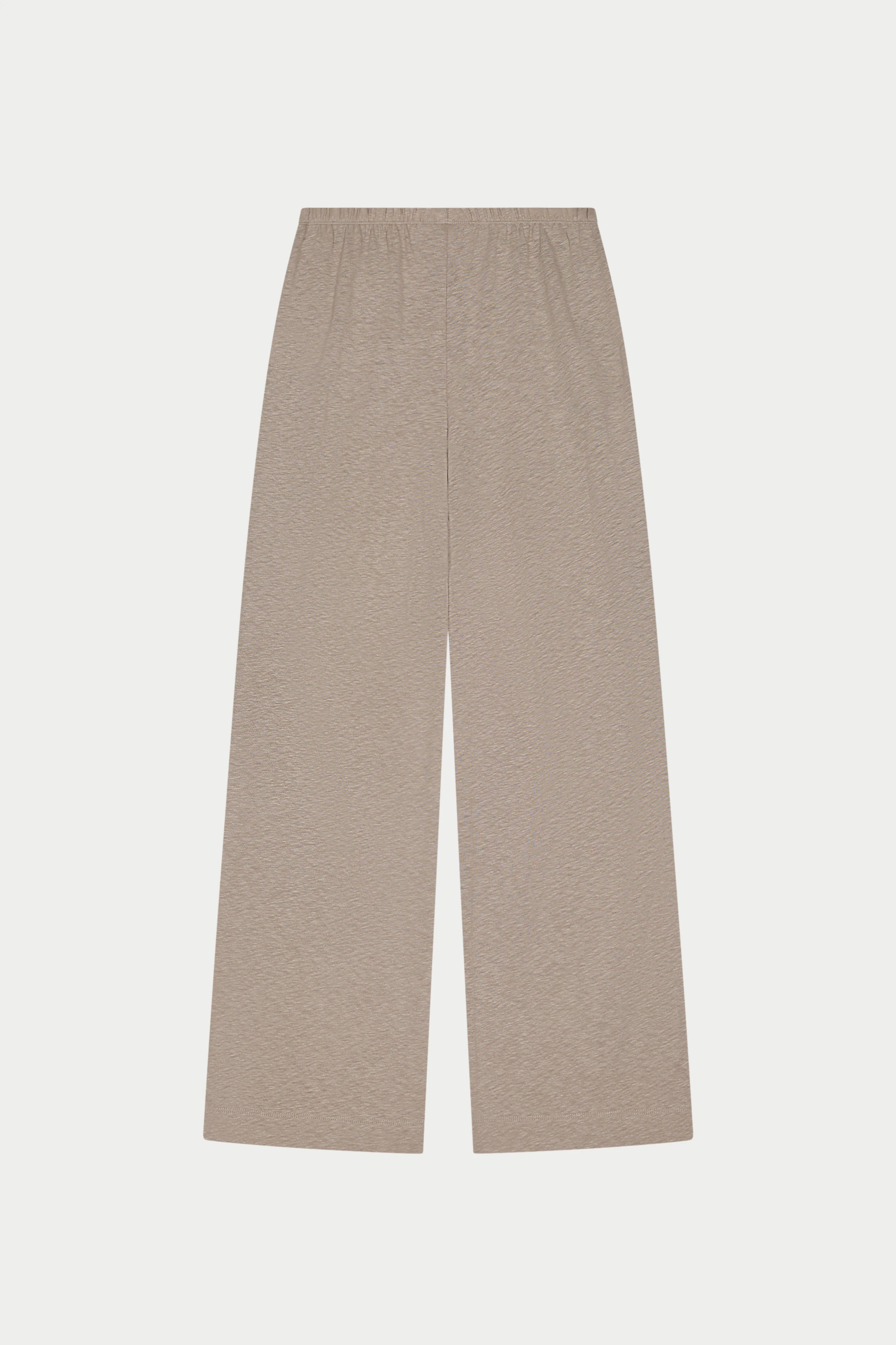 MARL SLUB WIDE LEG JOGGERS - MUSHROOM - Image 8