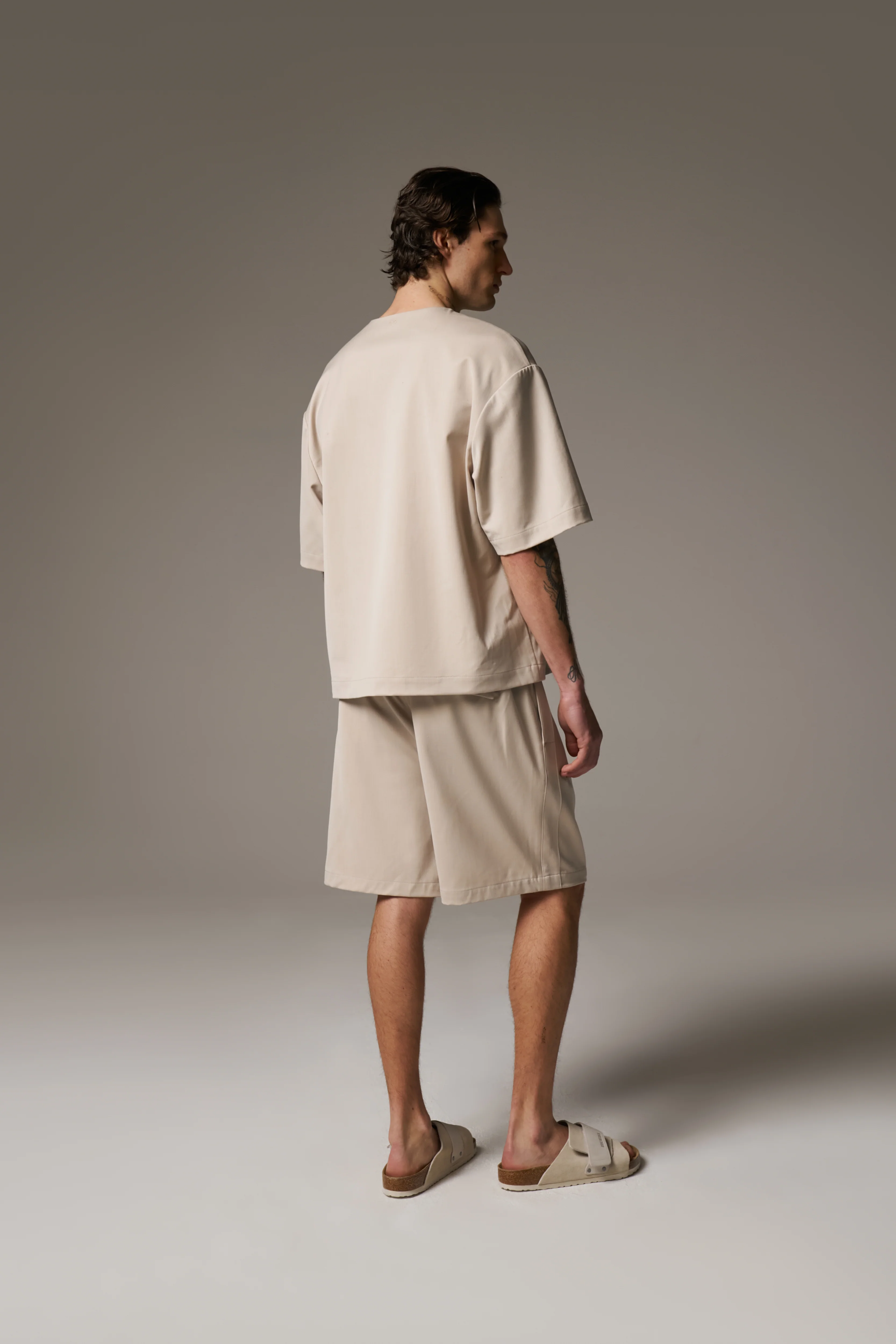 SMART WOVEN SHIRT - STONE - Image 9