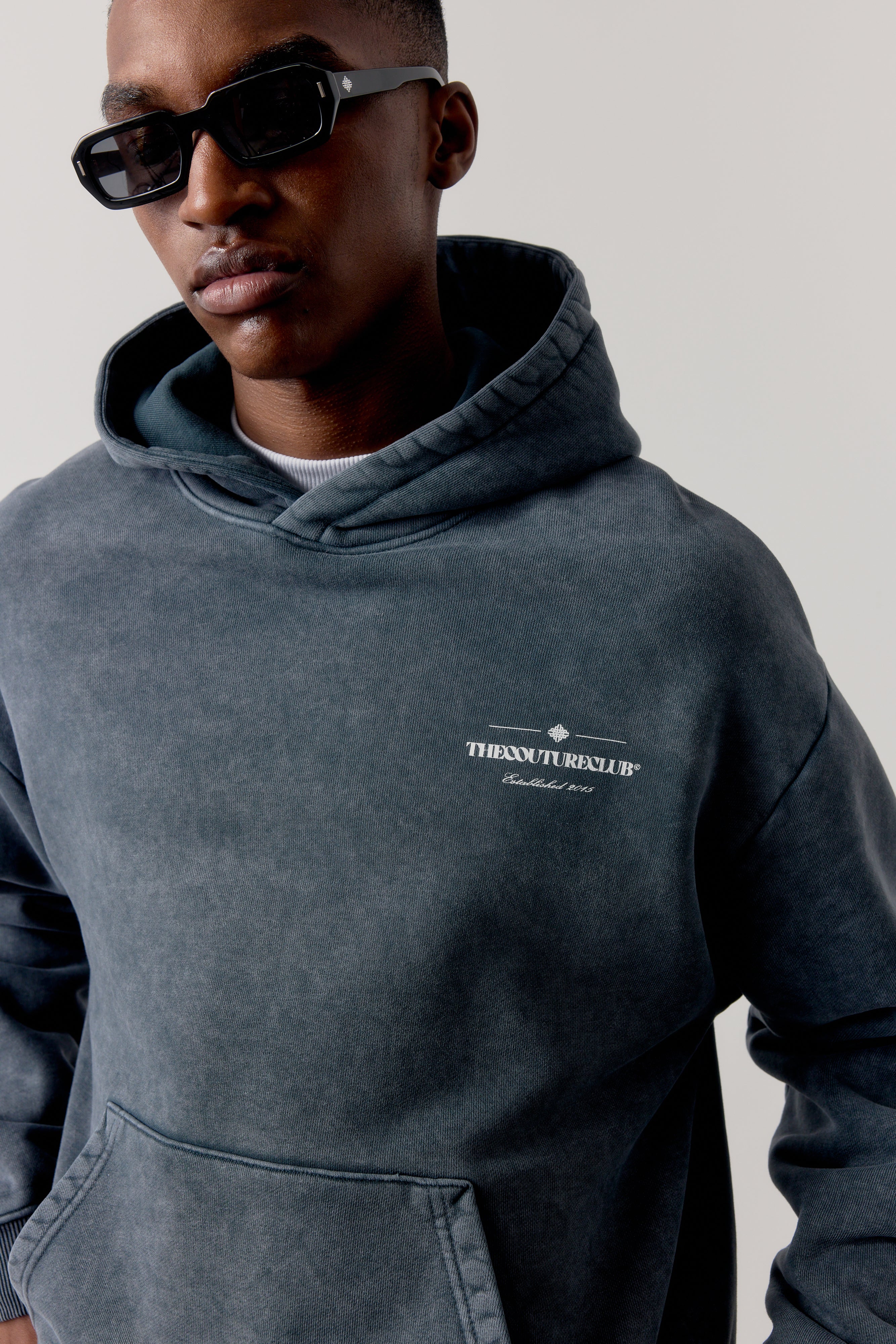SPRAY WASH COPYRIGHT MULTI GRAPHIC HOODIE - BLACK - Image 5