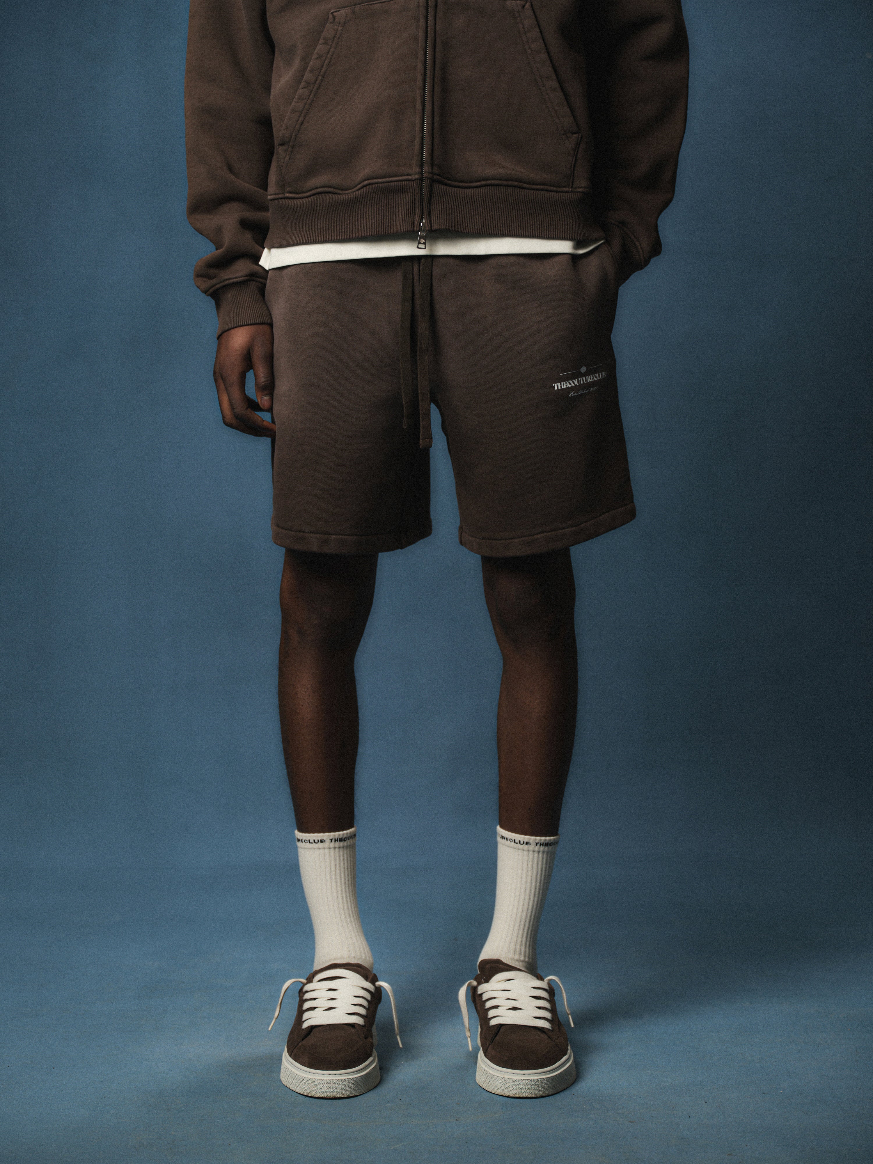 SPRAY WASH COPYRIGHT MULTI GRAPHIC SHORTS - BROWN - Image 4