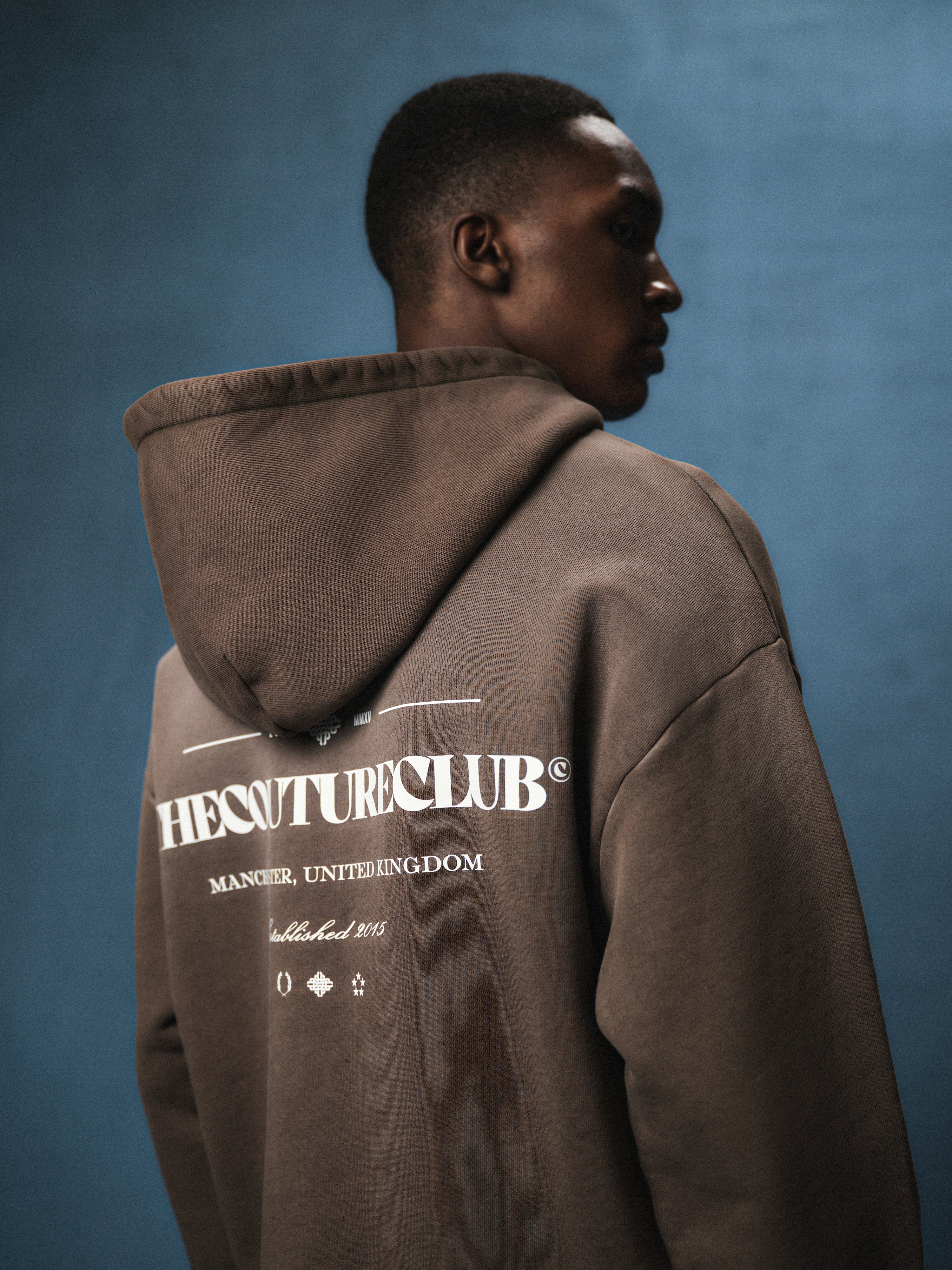 SPRAY WASH COPYRIGHT MULTI GRAPHIC ZIP THROUGH HOODIE - BROWN - Image 4
