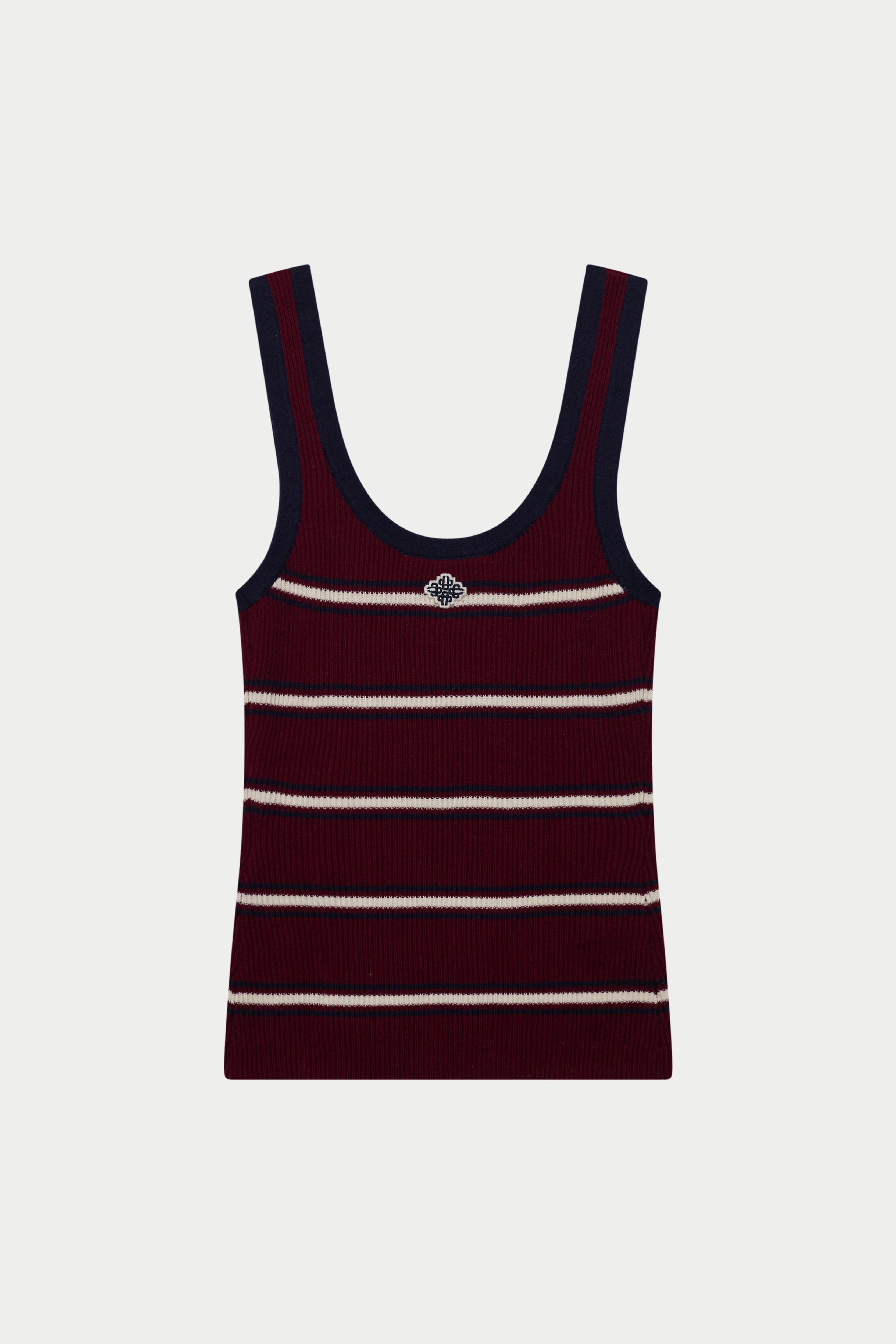 STRIPE RIBBED VEST TOP - BURGUNDY - Image 13