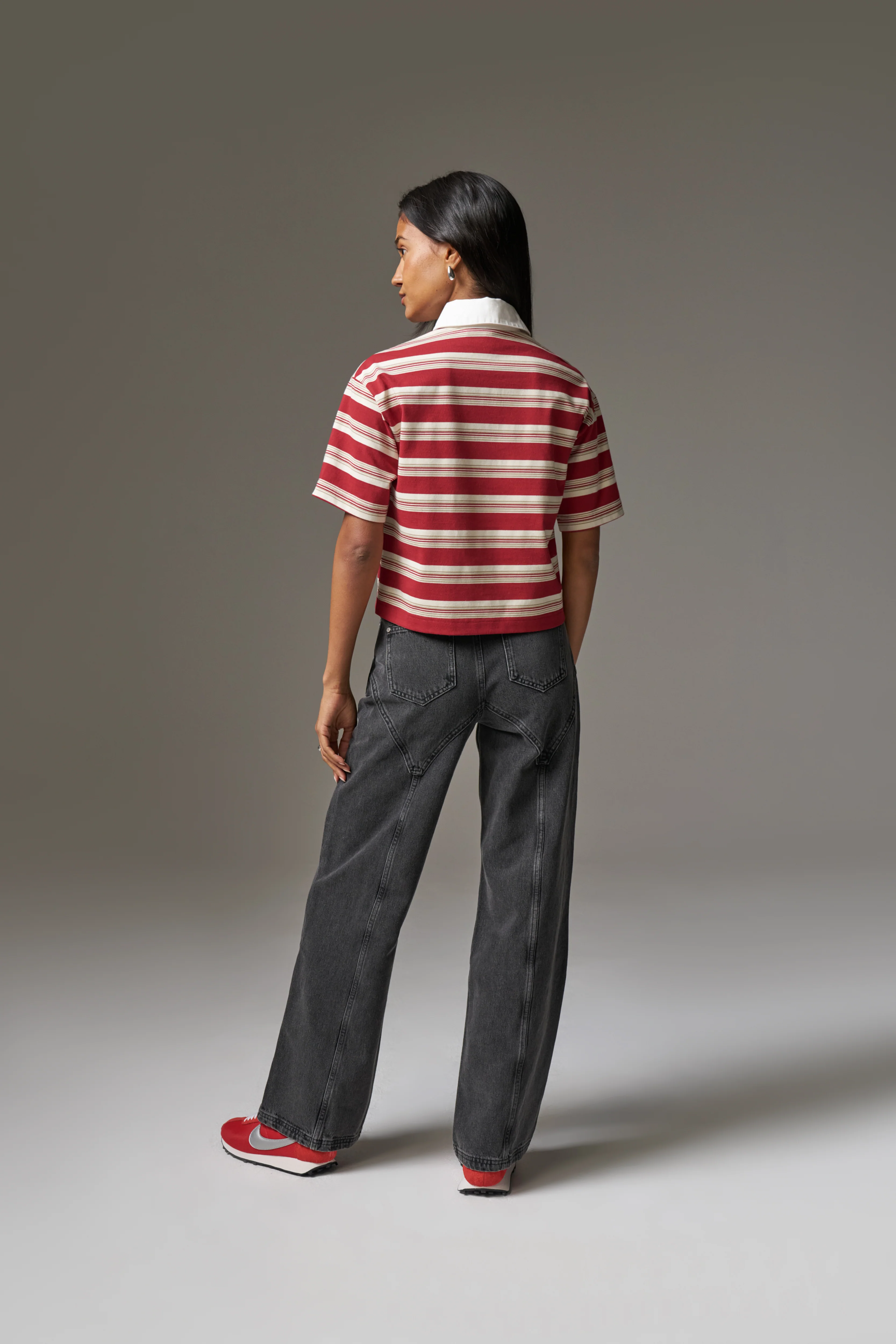 STRIPED POLO TEE - RED - Image 6