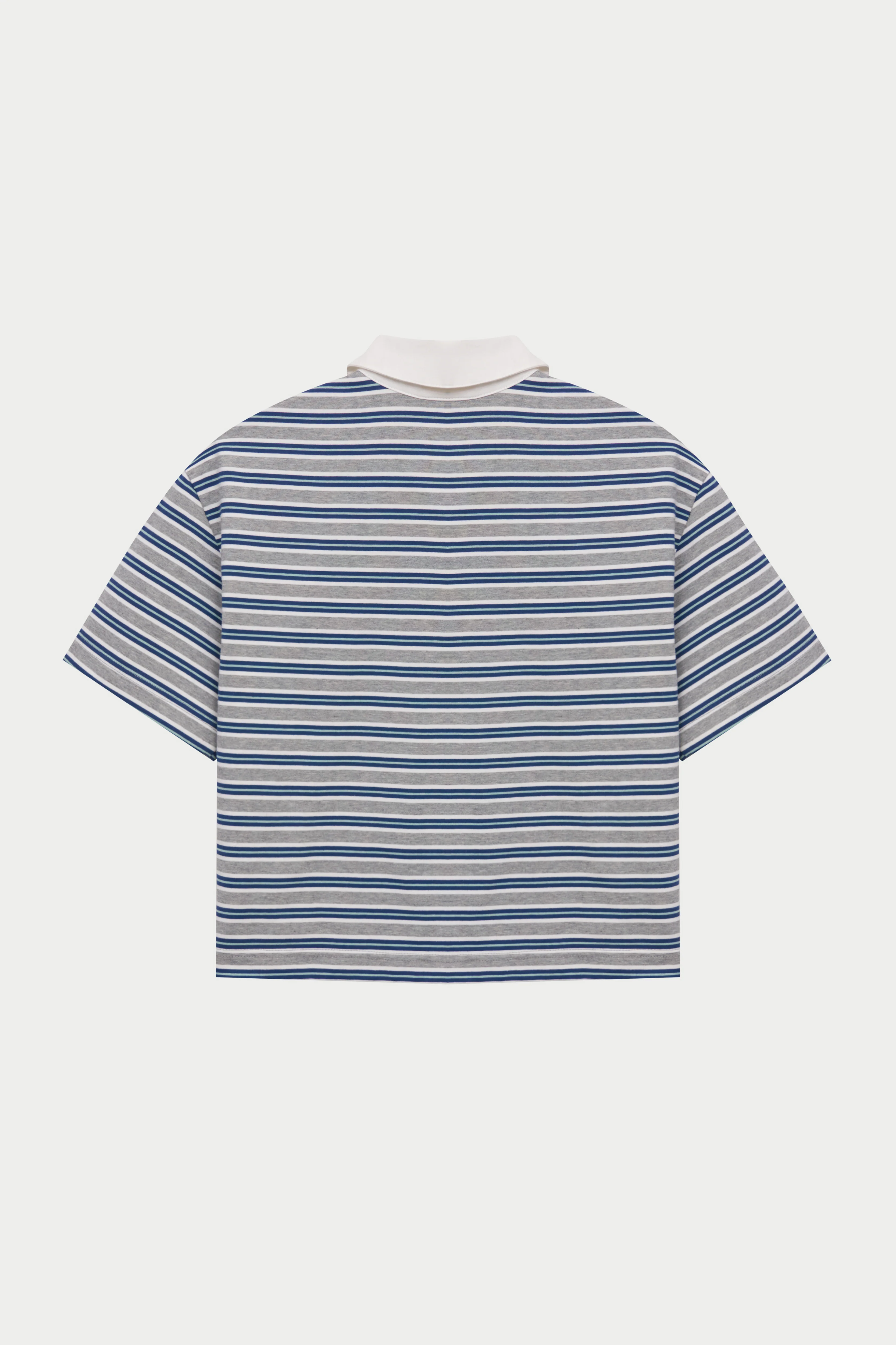 STRIPED POLO TEE - GREY - Image 8