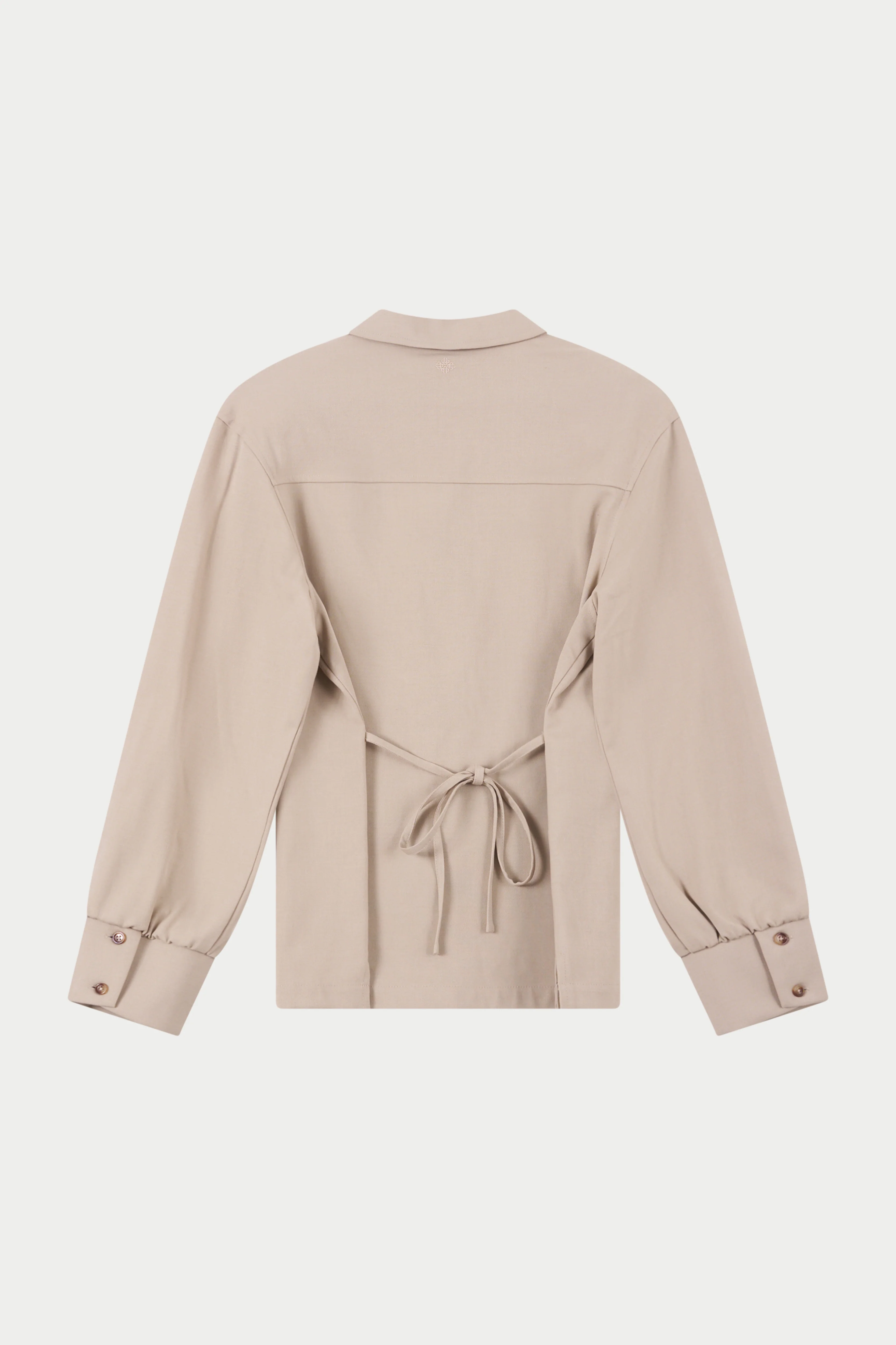 TAILORED SHOULDER PADDED SHIRT - BEIGE - Image 8