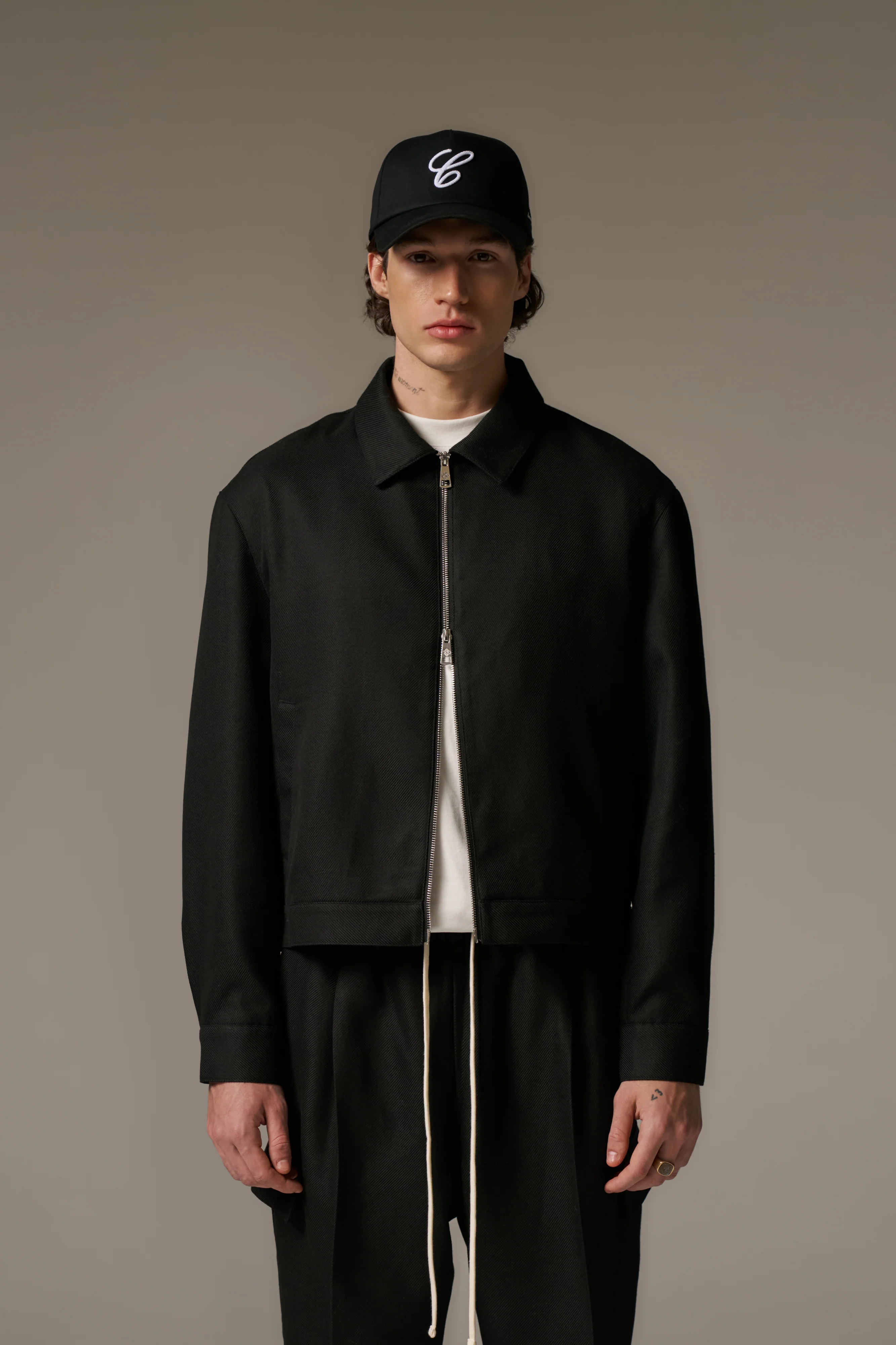TAILORED WOOL BLEND JACKET - BLACK - Image 4