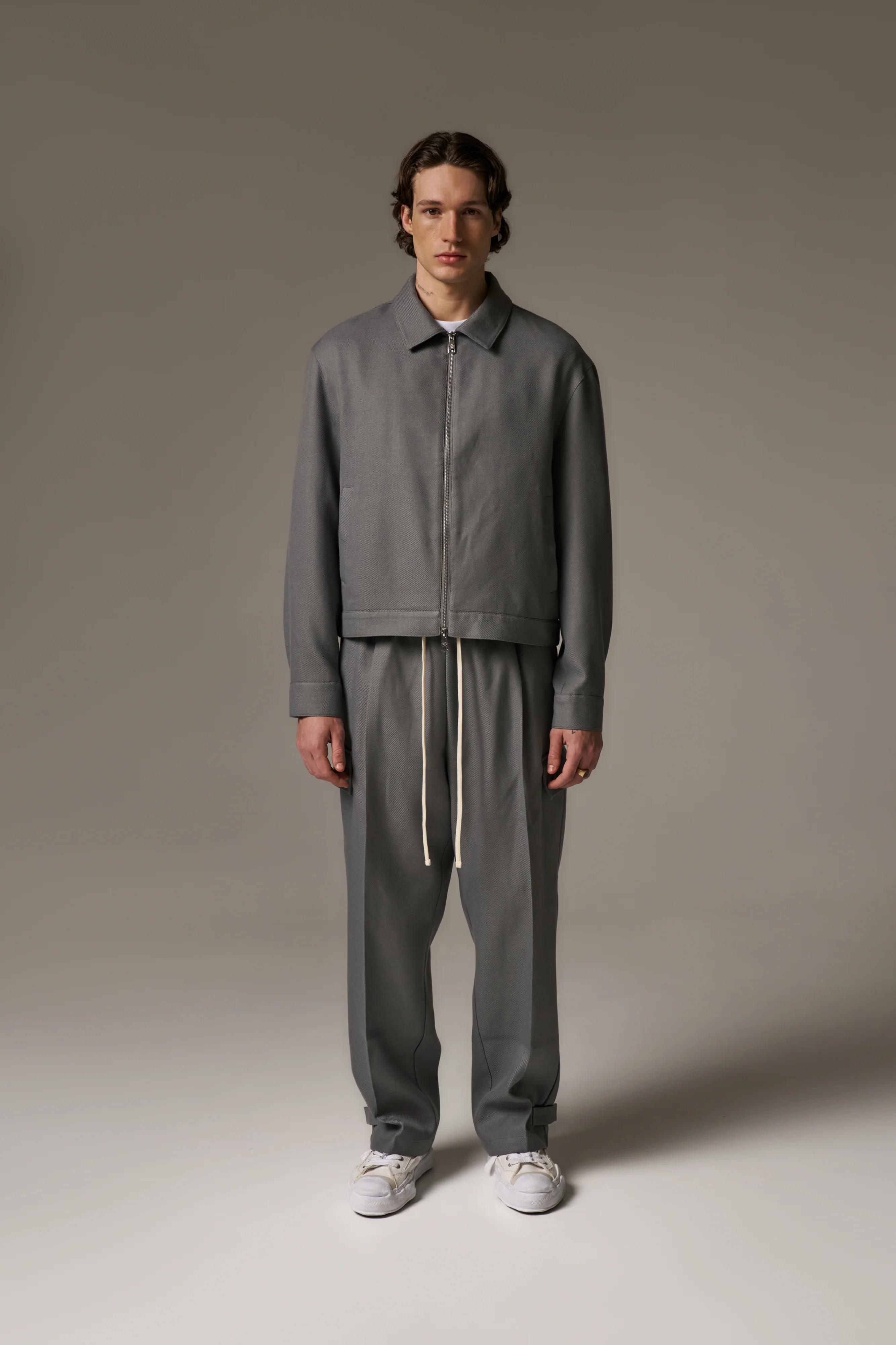 TAILORED WOOL BLEND JACKET - GREY MARL - Image 4