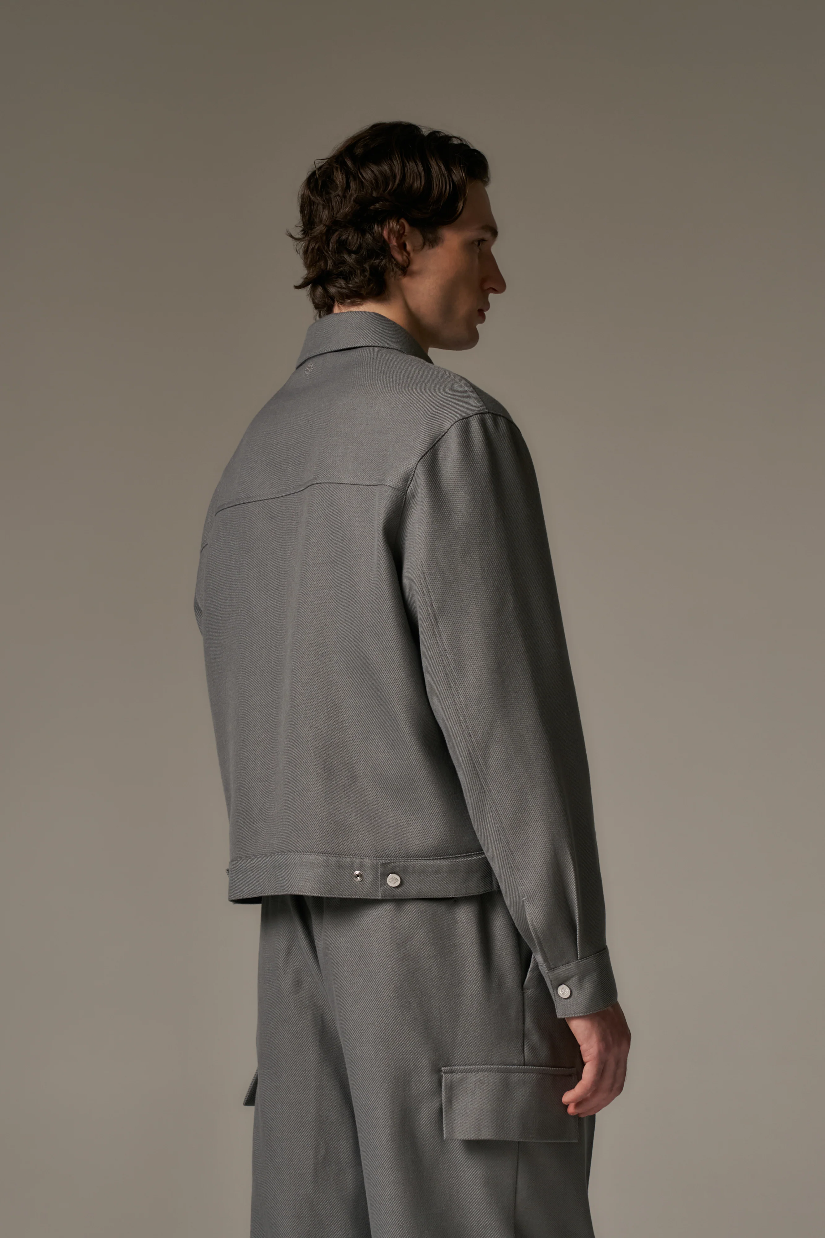 TAILORED WOOL BLEND JACKET - GREY MARL - Image 8