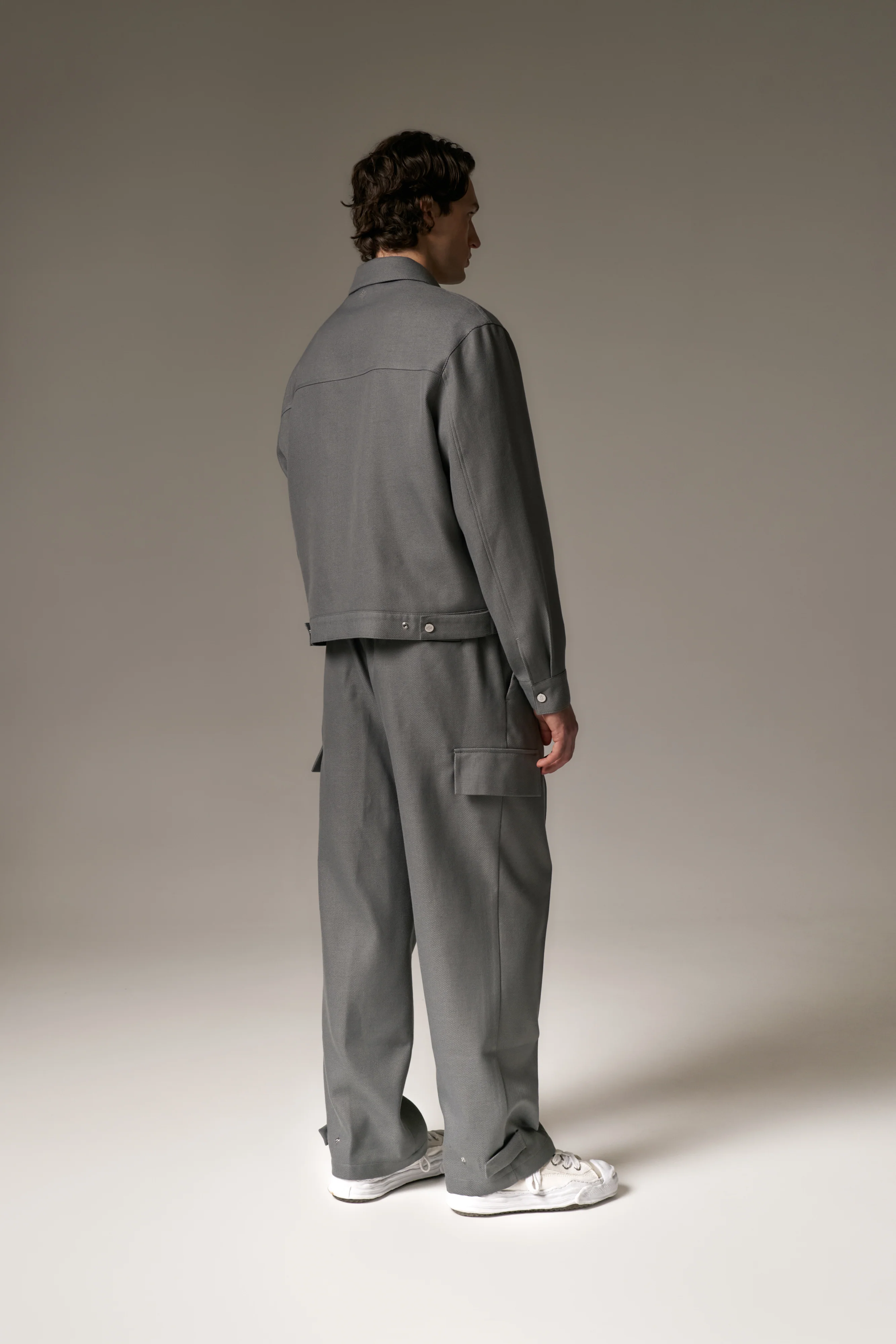 TAILORED WOOL BLEND JACKET - GREY MARL - Image 9