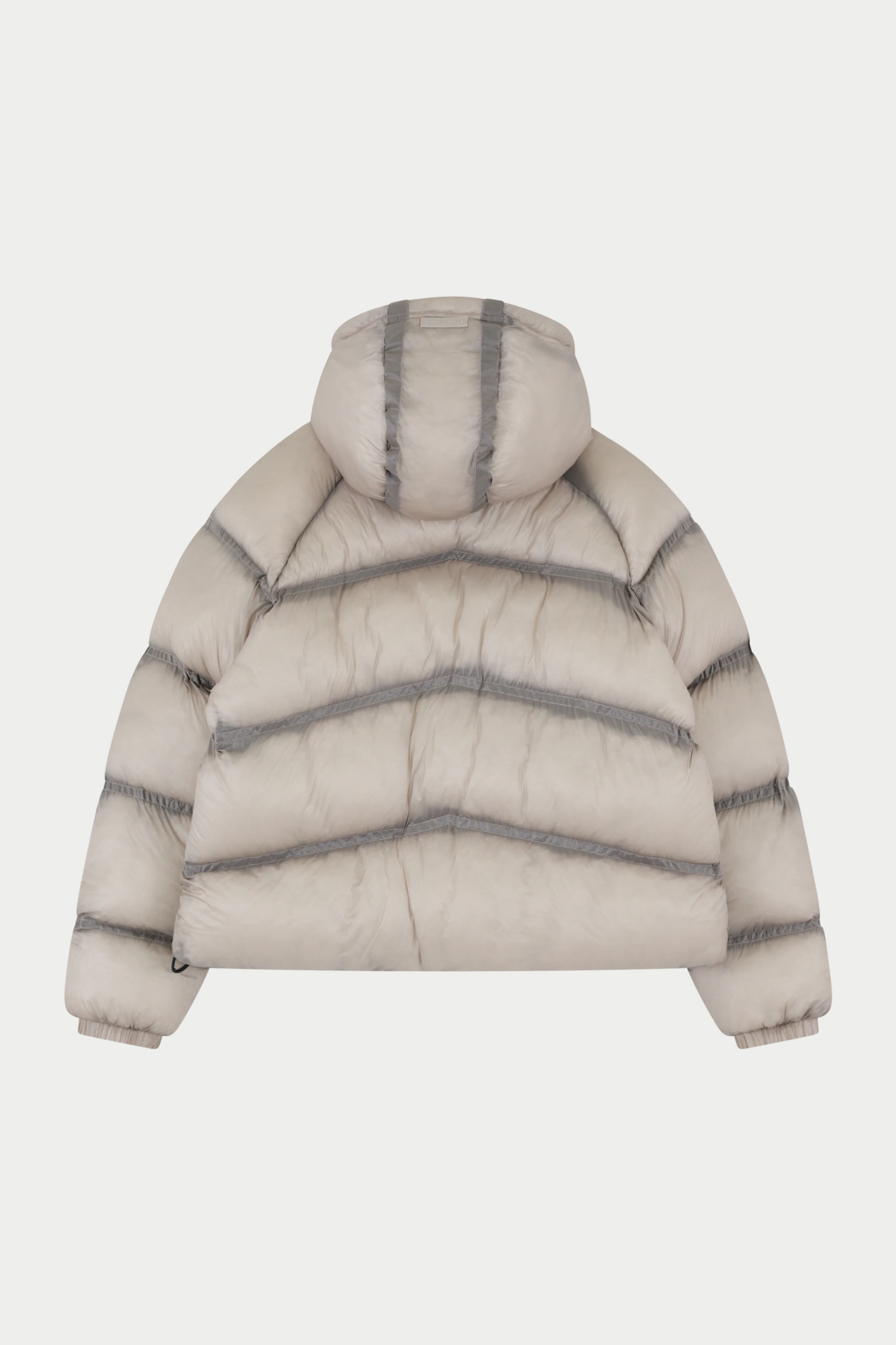 TRANSLUCENT HOODED PUFFER - GREY - Image 6