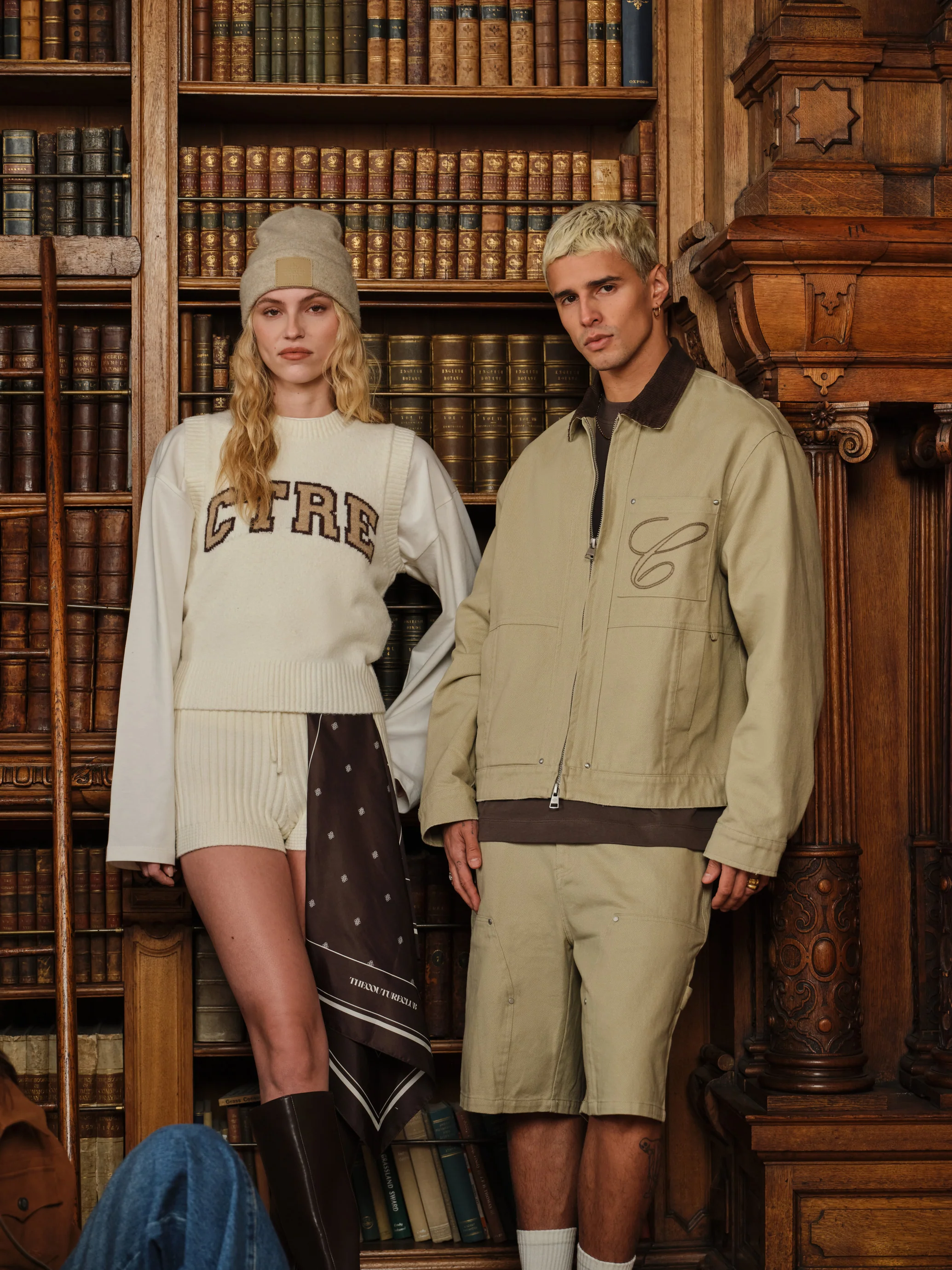 TWILL CONTRAST COLLAR JACKET - BEIGE - Image 4