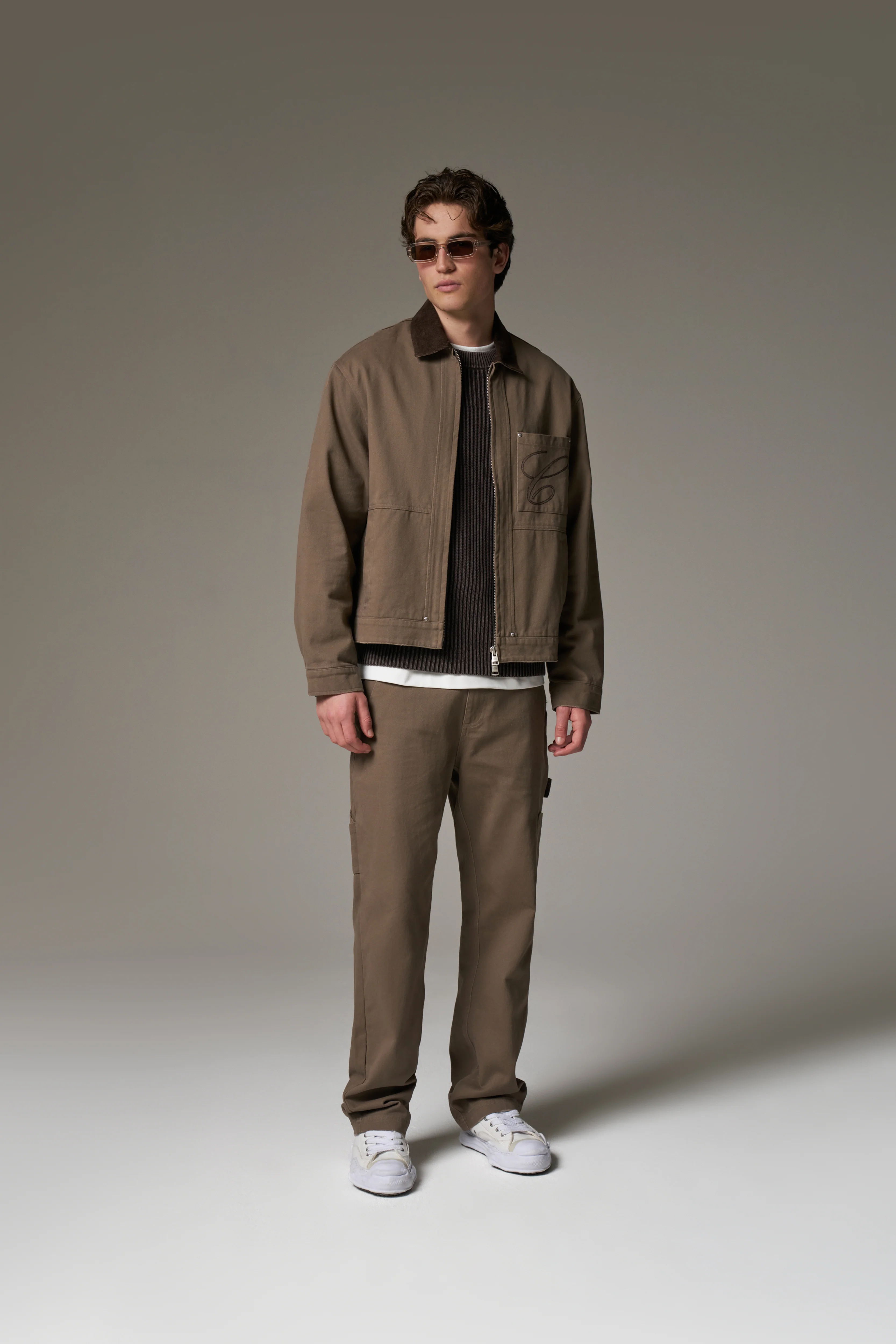 TWILL DOUBLE PATCH TROUSER - WASHED BROWN - Image 4