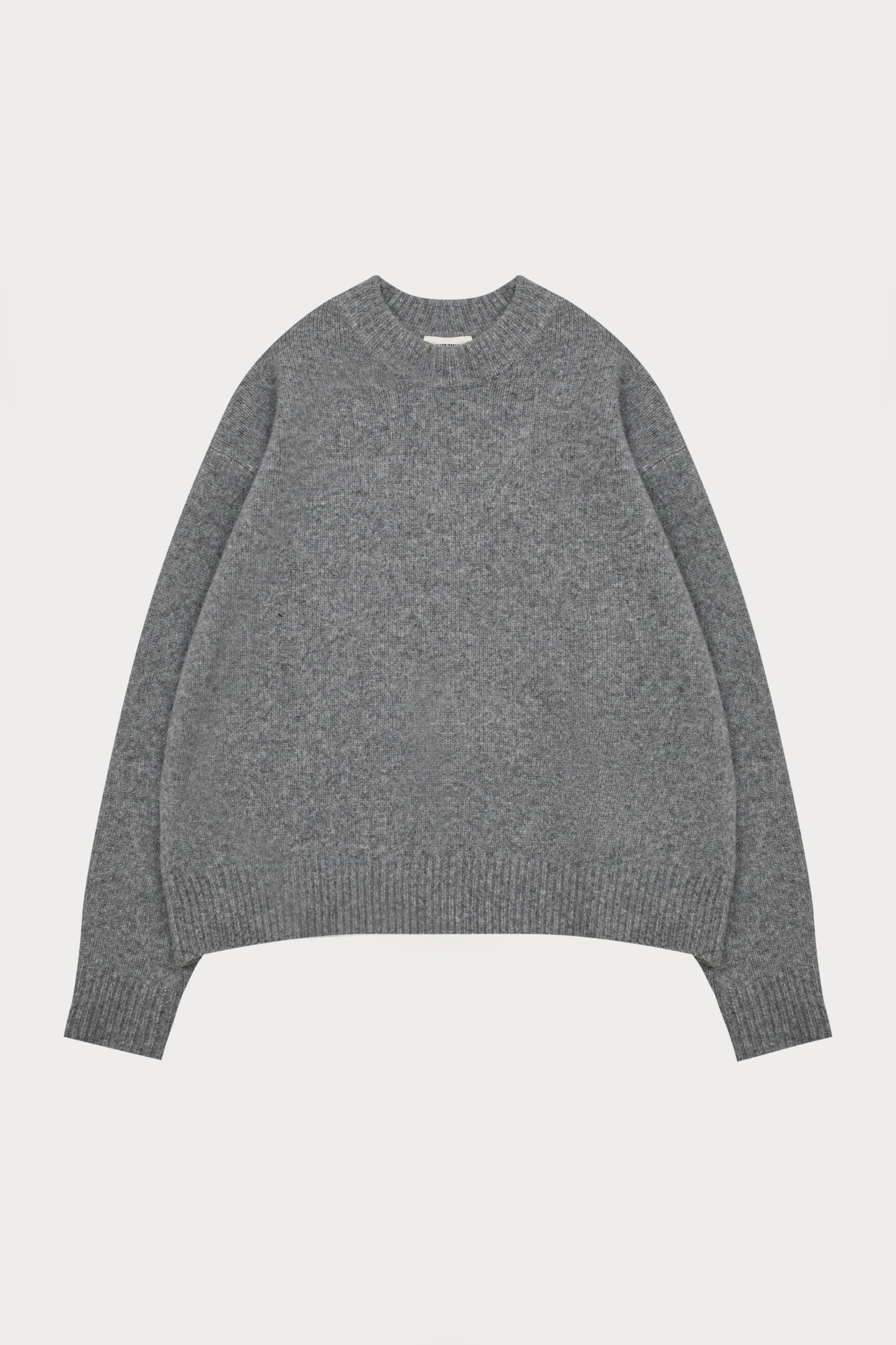 COPYRIGHT BRUSHED KNIT JUMPER - GREY MARL - Image 6