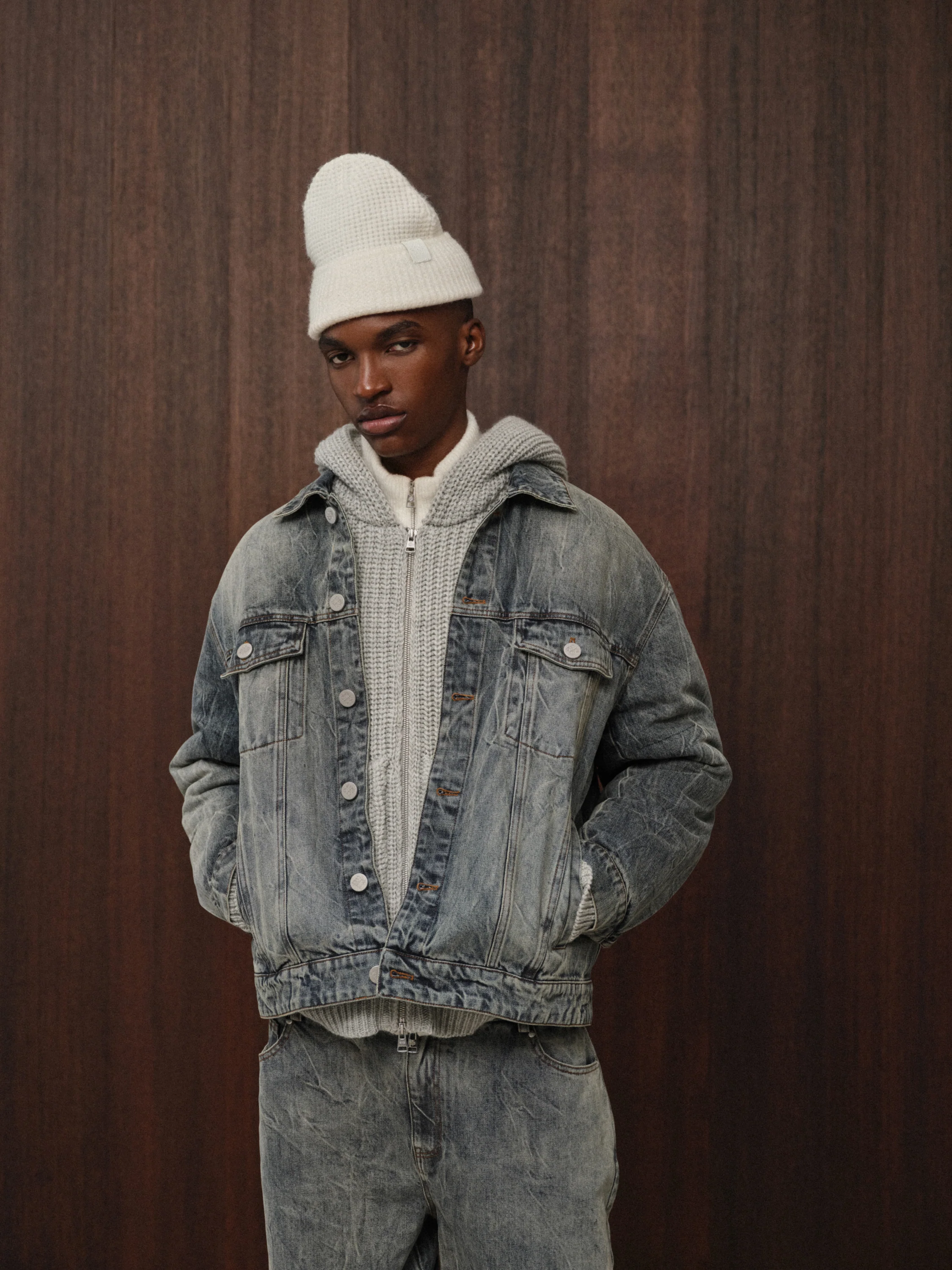VINTAGE WASH DENIM JACKET - BLUE WASH - Image 2