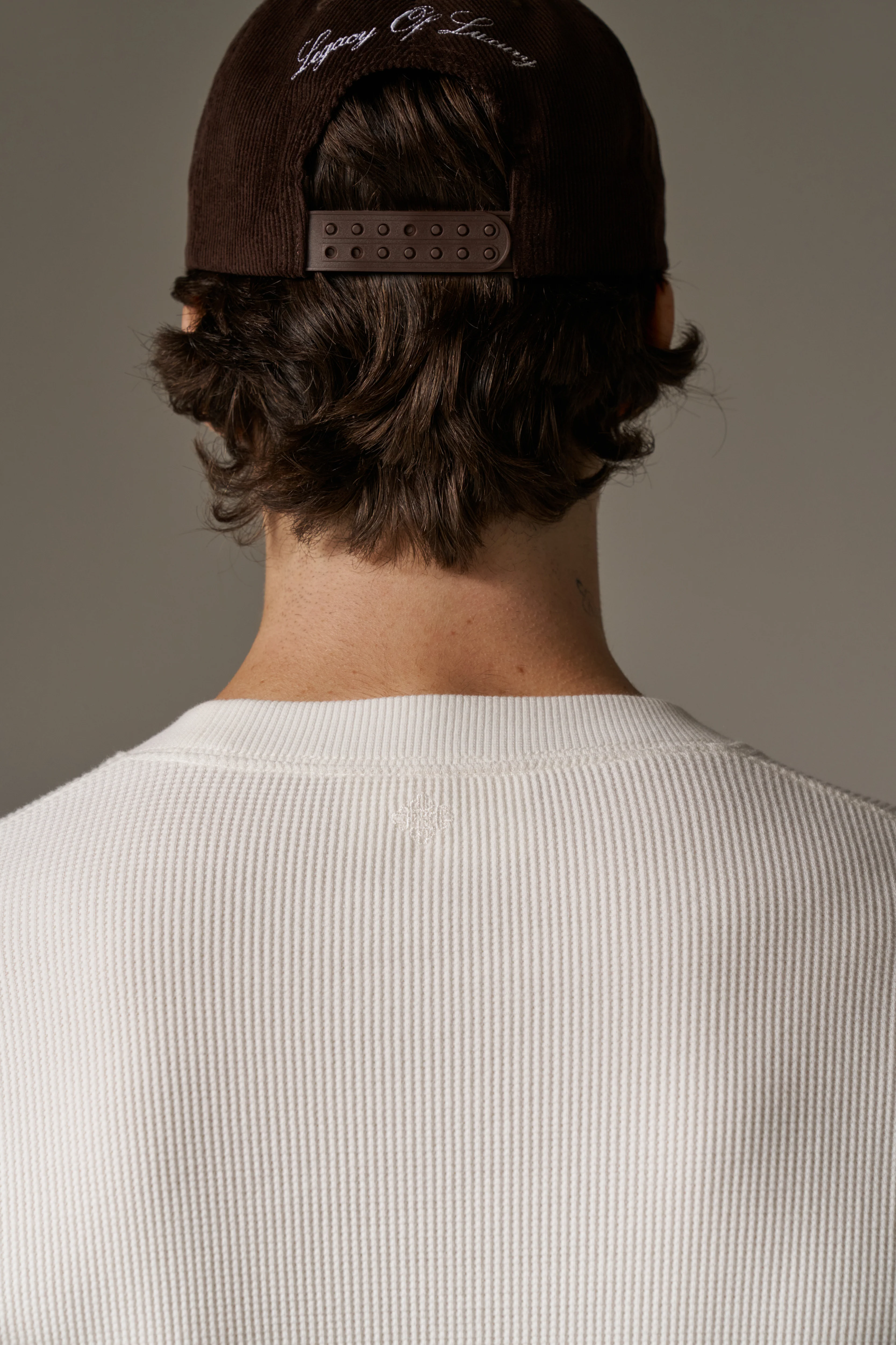 WAFFLE LONG SLEEVE T-SHIRT - OFF WHITE - Image 5