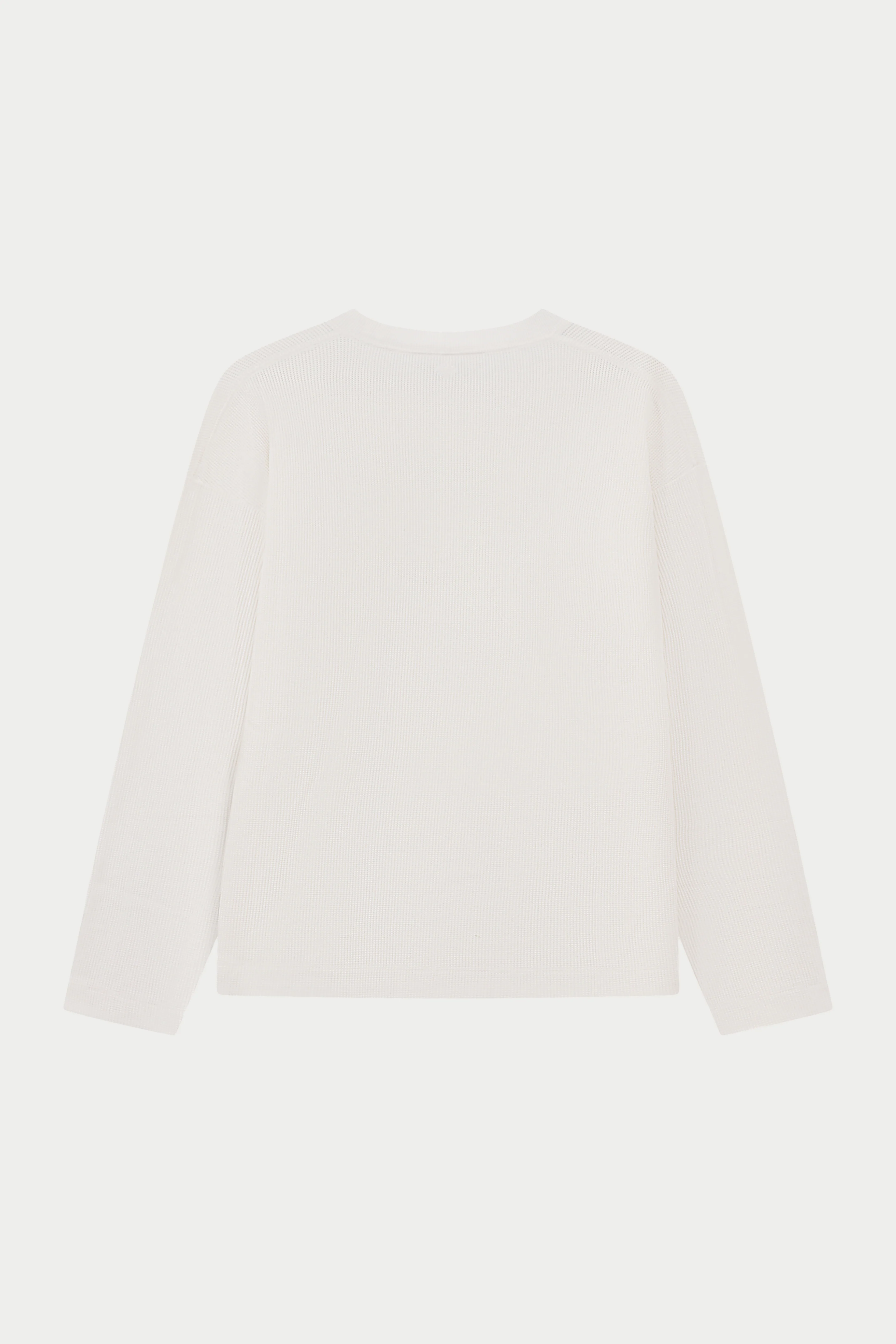 WAFFLE LONG SLEEVE T-SHIRT - OFF WHITE - Image 9