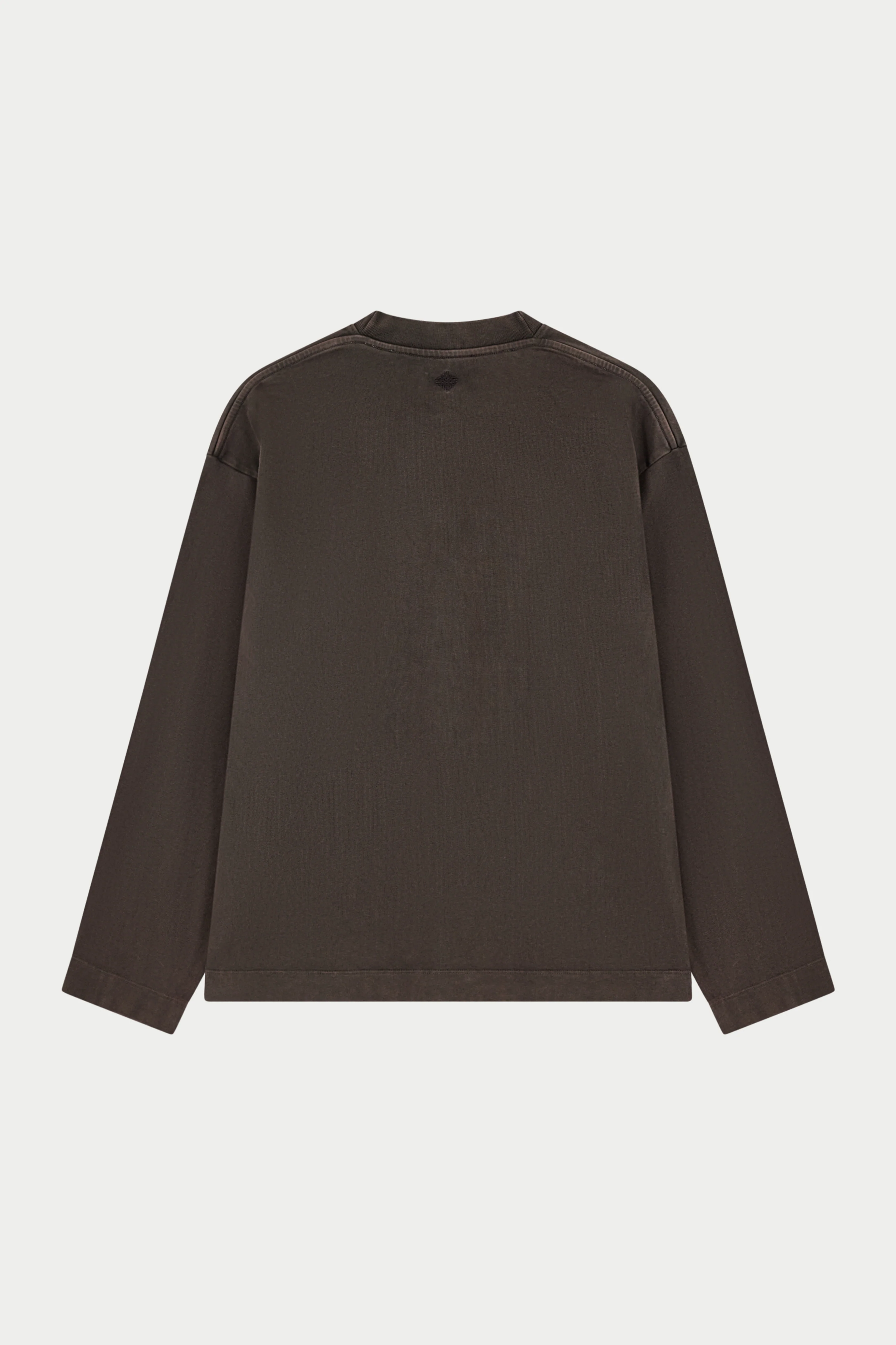 WASHED LONG SLEEVE T-SHIRT - BROWN - Image 6