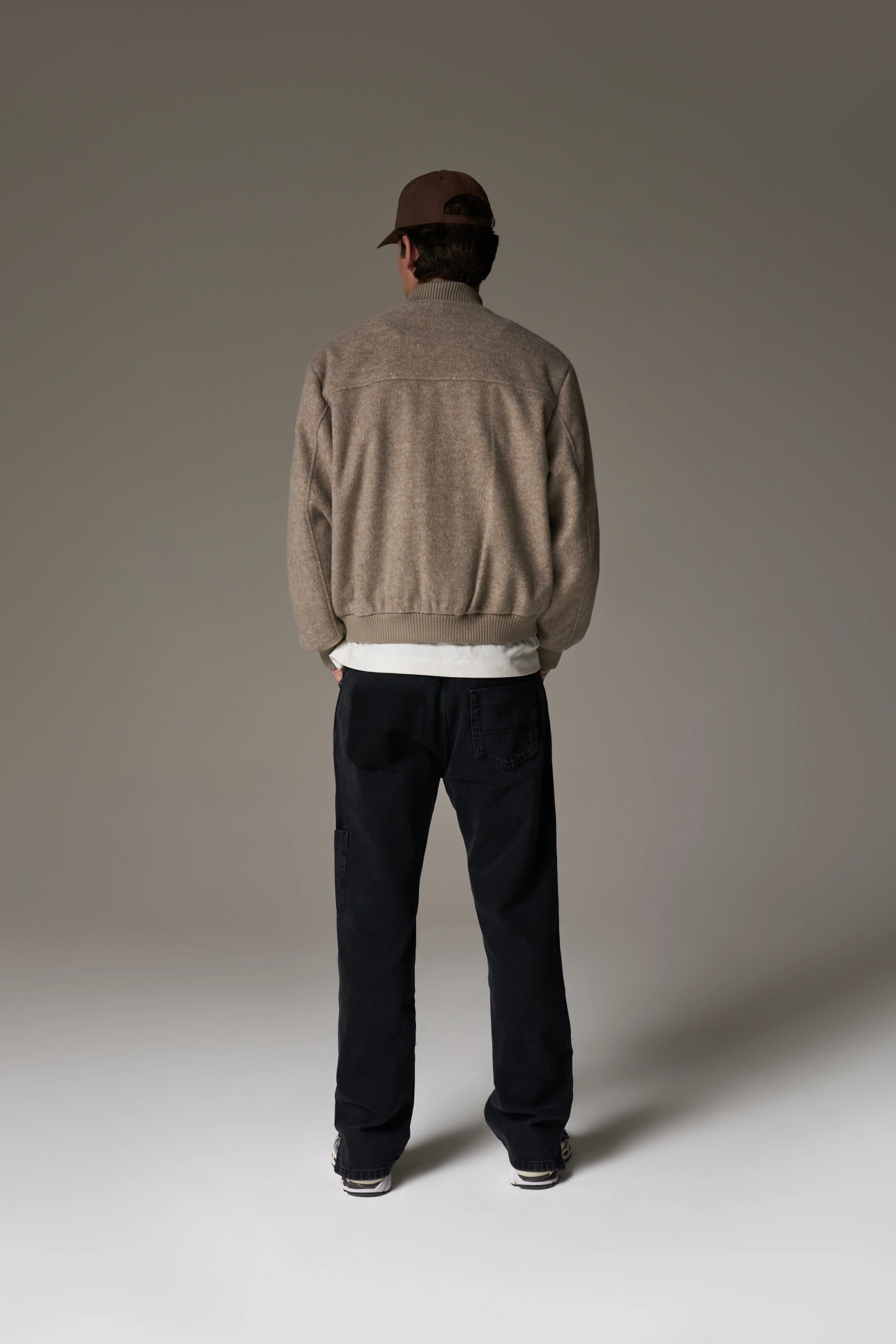 WOOL BLEND BOMBER JACKET - BEIGE - Image 7