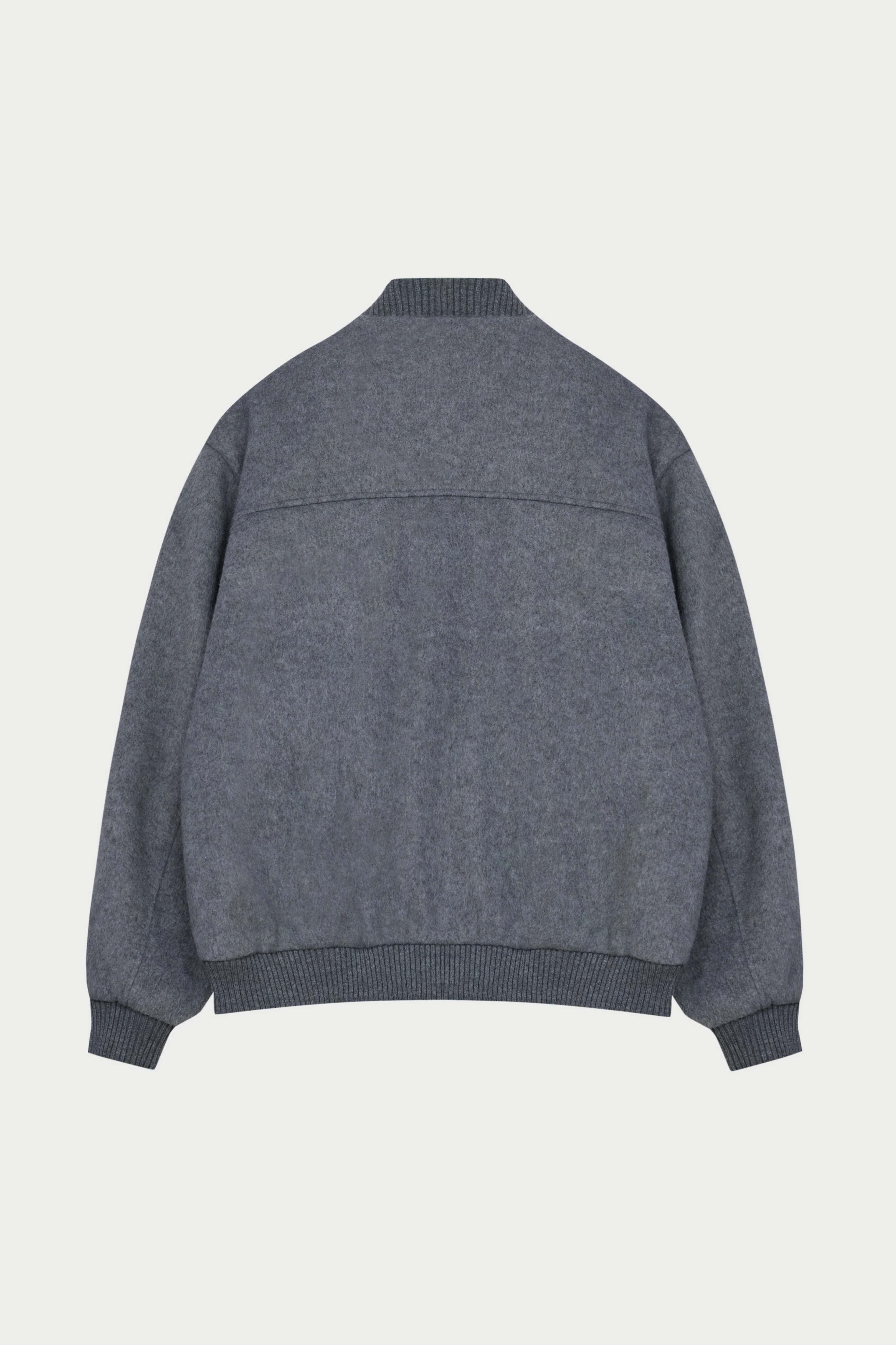 WOOL BLEND BOMBER JACKET - GREY MARL - Image 12