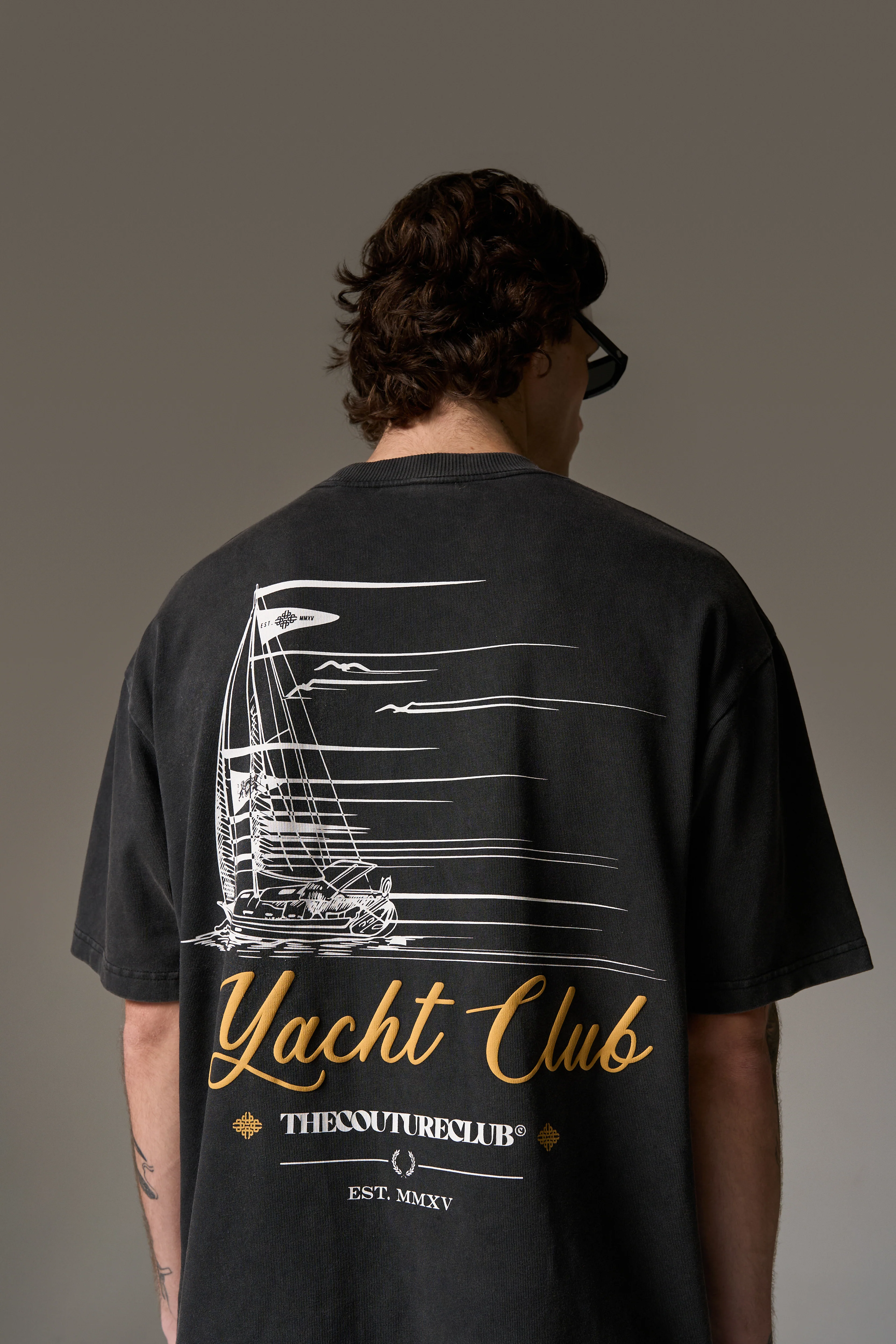 YACHT CLUB GRAPHIC T-SHIRT - WASHED BLACK - Image 5